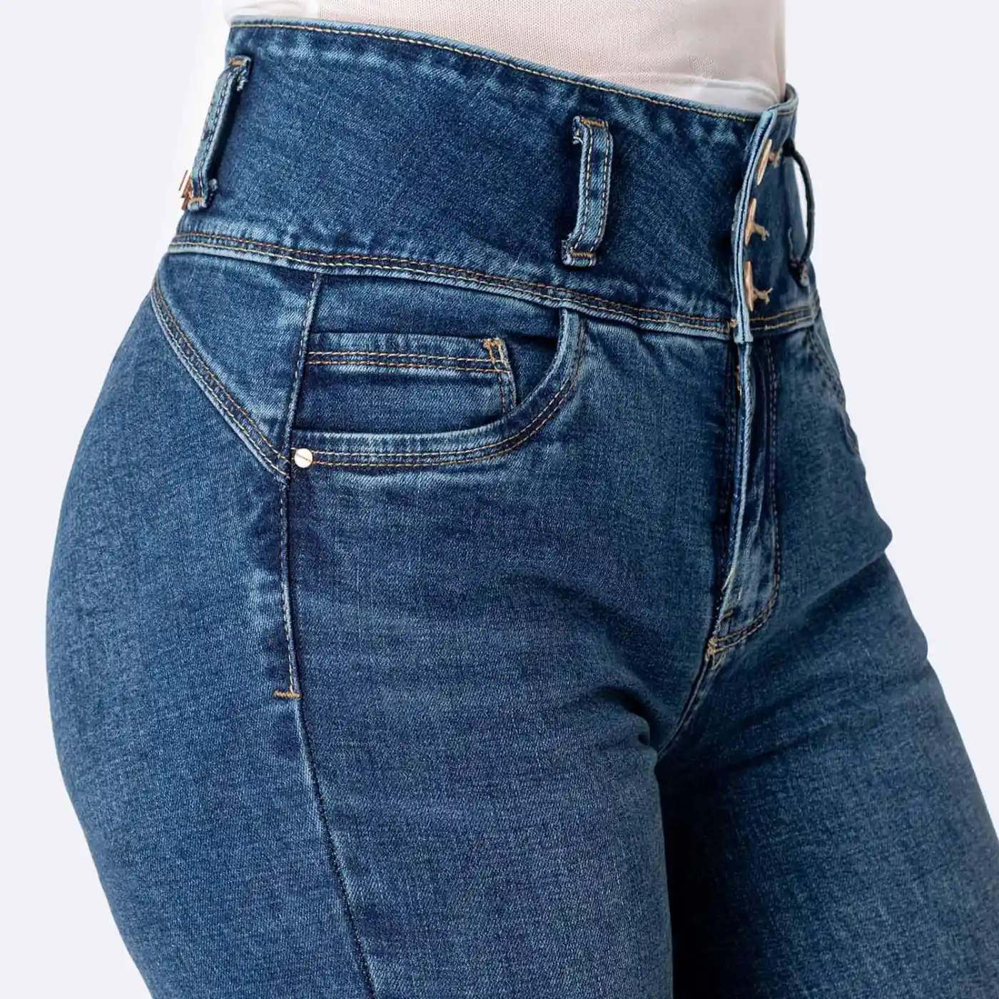 JEANS FLARE MUJER PIONIER LEYANE BOHO - 3