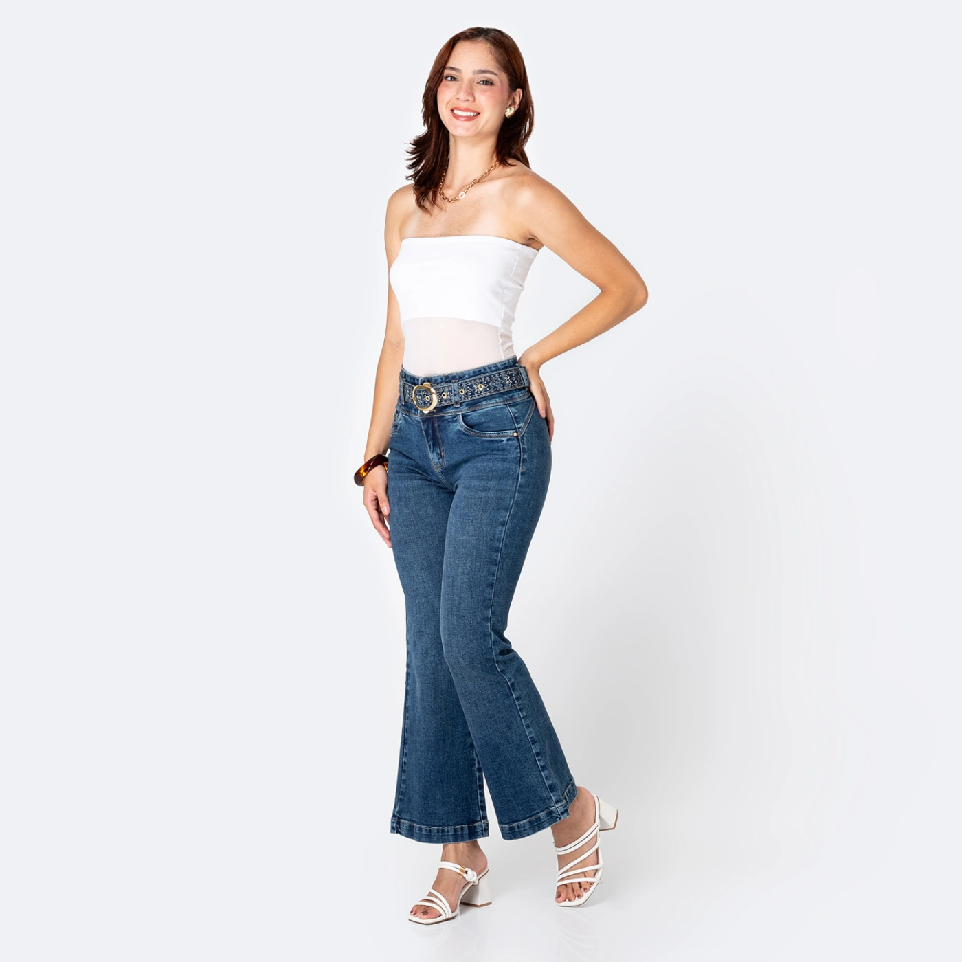 JEANS FLARE MUJER PIONIER LEYANE BOHO - 5