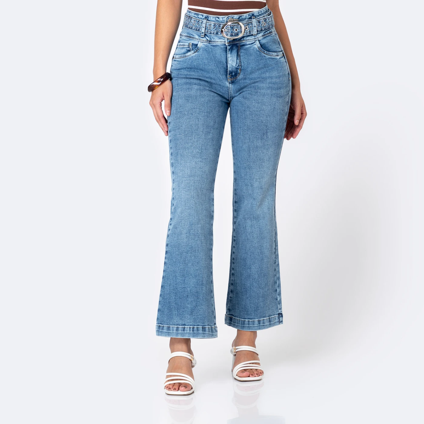 JEANS FLARE MUJER PIONIER LEYANE BOHO - 1