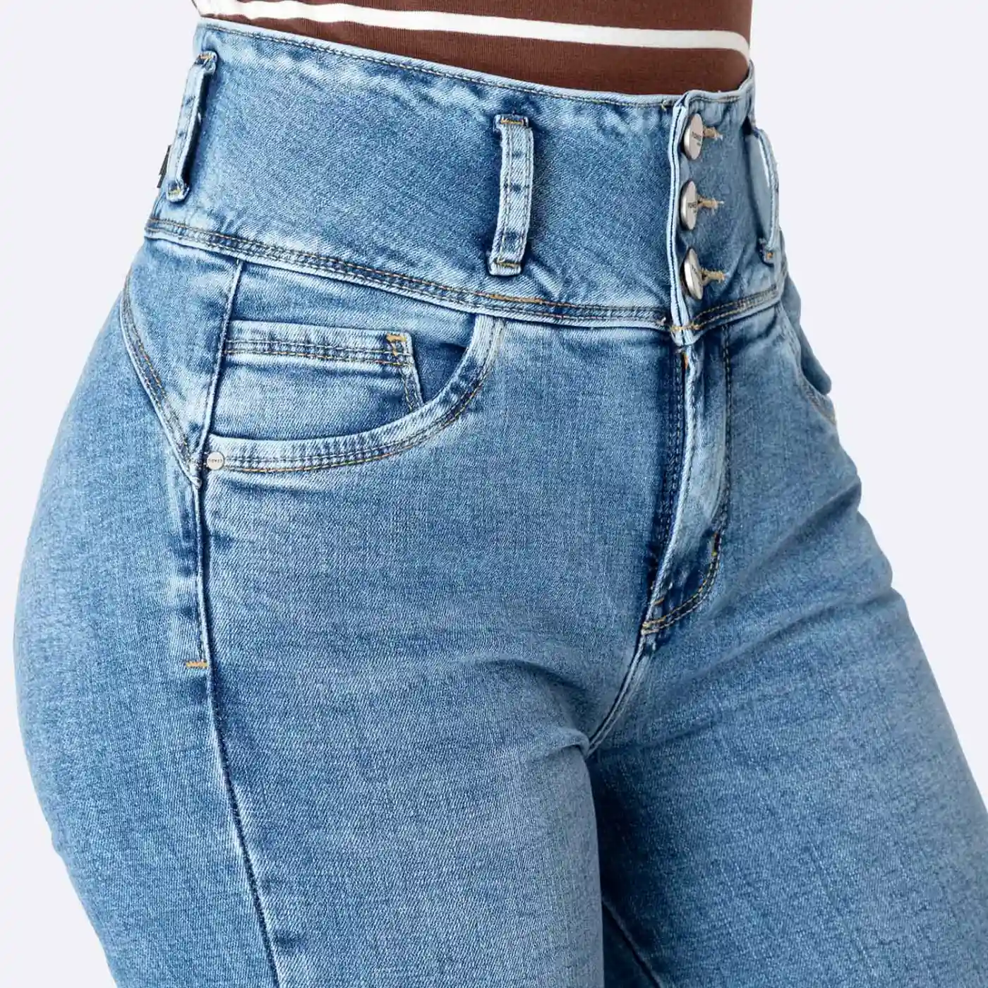JEANS FLARE MUJER PIONIER LEYANE BOHO - 3
