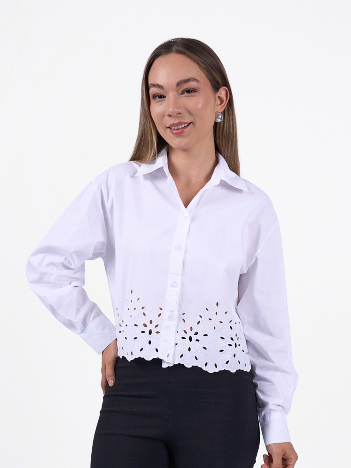 BLUSA ALGODÓN MANGA LARGA MUJER MACHINE ALISON - 1