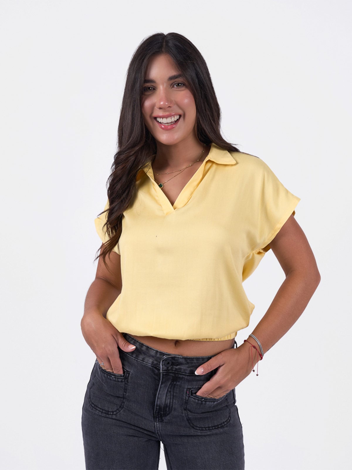 BLUSA MANGA CORTA MUJER BRONCO PEONIAS - 1