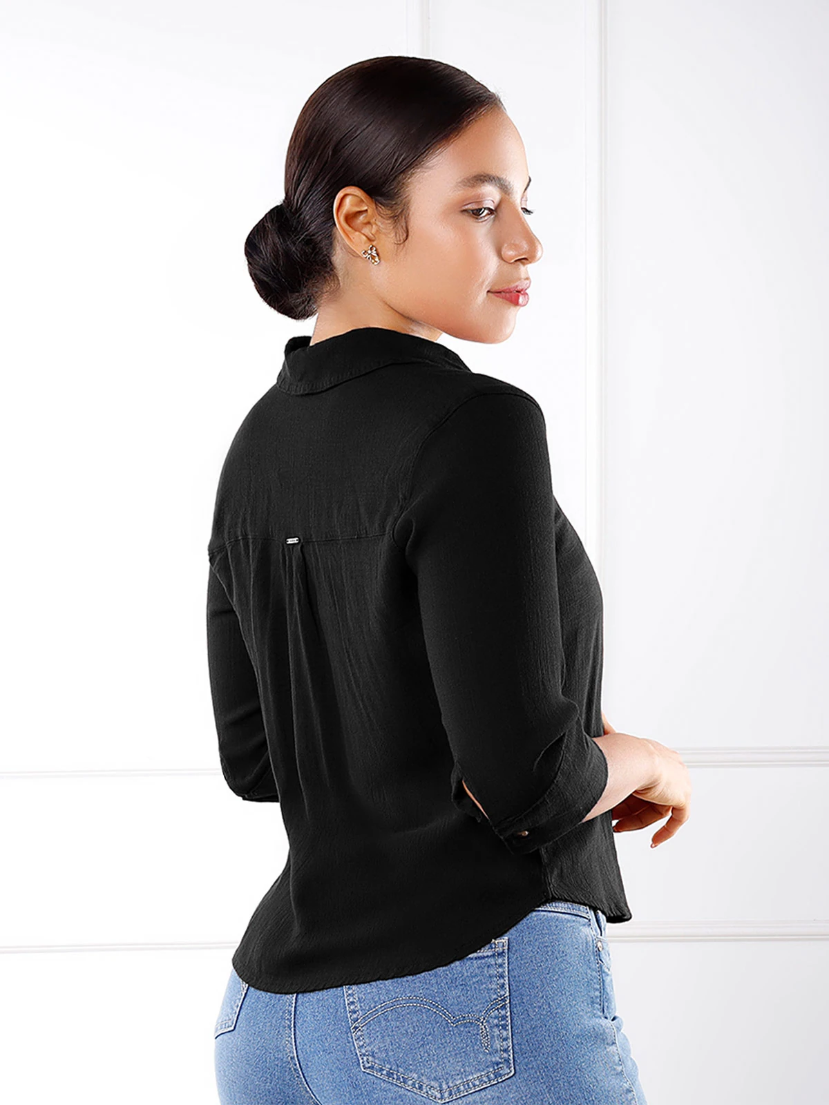 BLUSA MANGA 3/4 LINO MUJER KANSAS ROSE - 2