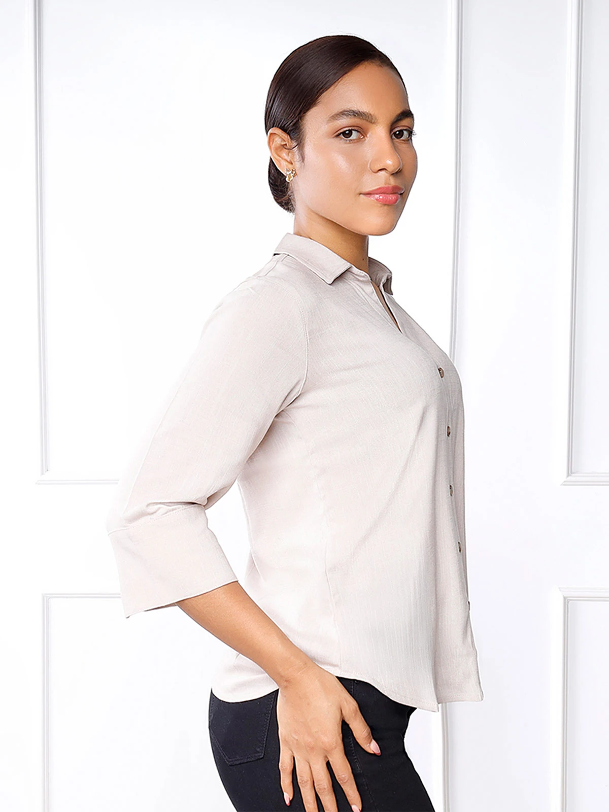 BLUSA MANGA 3/4 LINO MUJER KANSAS ROSE - 3