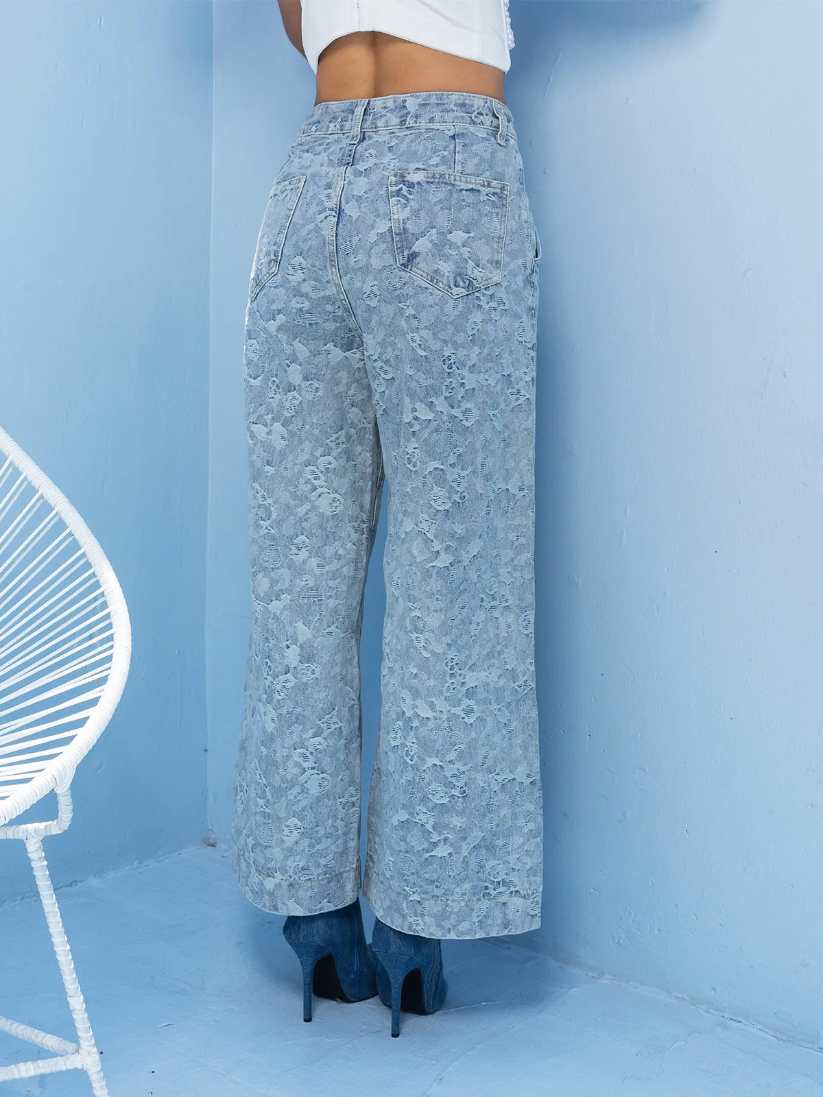 JEANS MUJER GLAM ROSA - 4