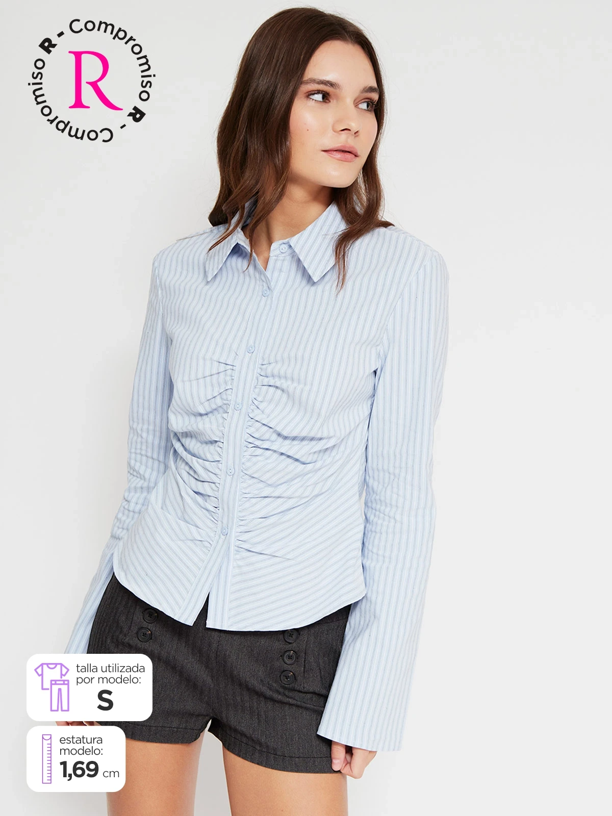 BLUSA MANGA LARGA ALGODÓN MUJER INDEX - 1