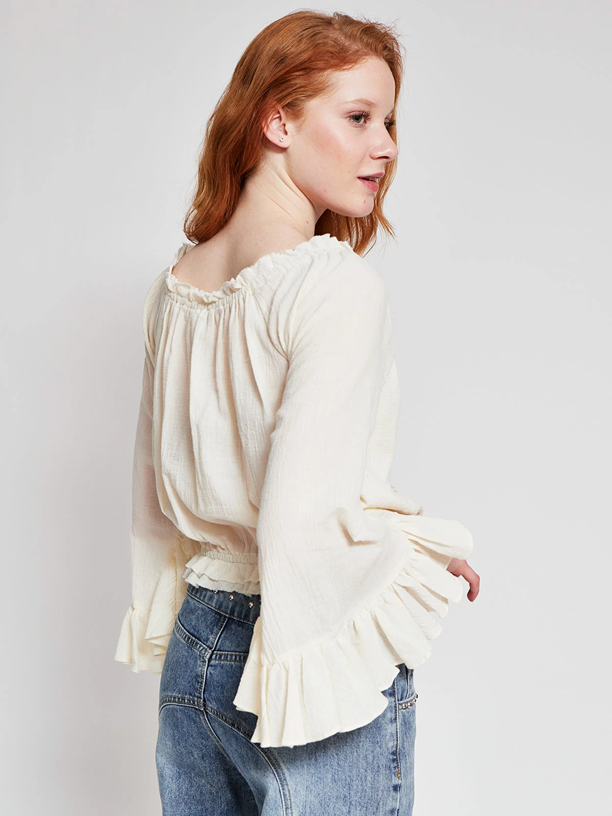 BLUSA MANGA LARGA ALGODÓN MUJER INDEX ROMÁNTICA - 2