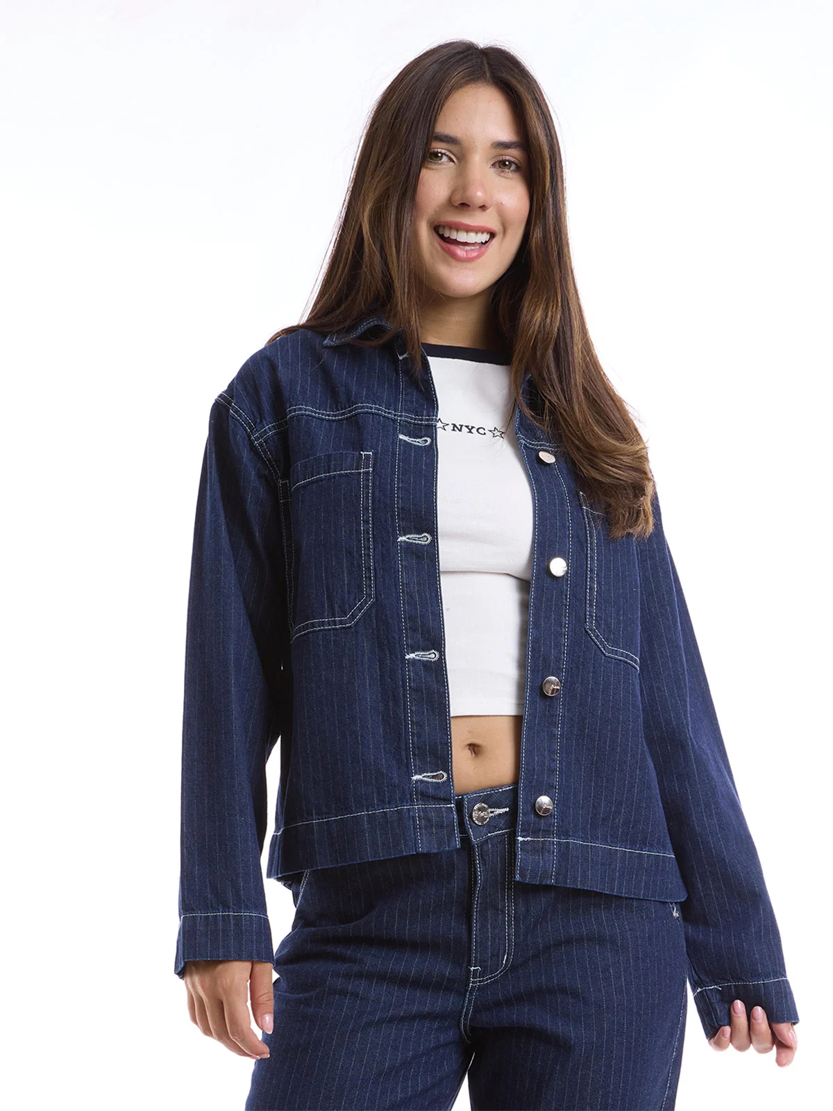 CASACA MUJER METAL JEANS RAYAS ROMA - 2