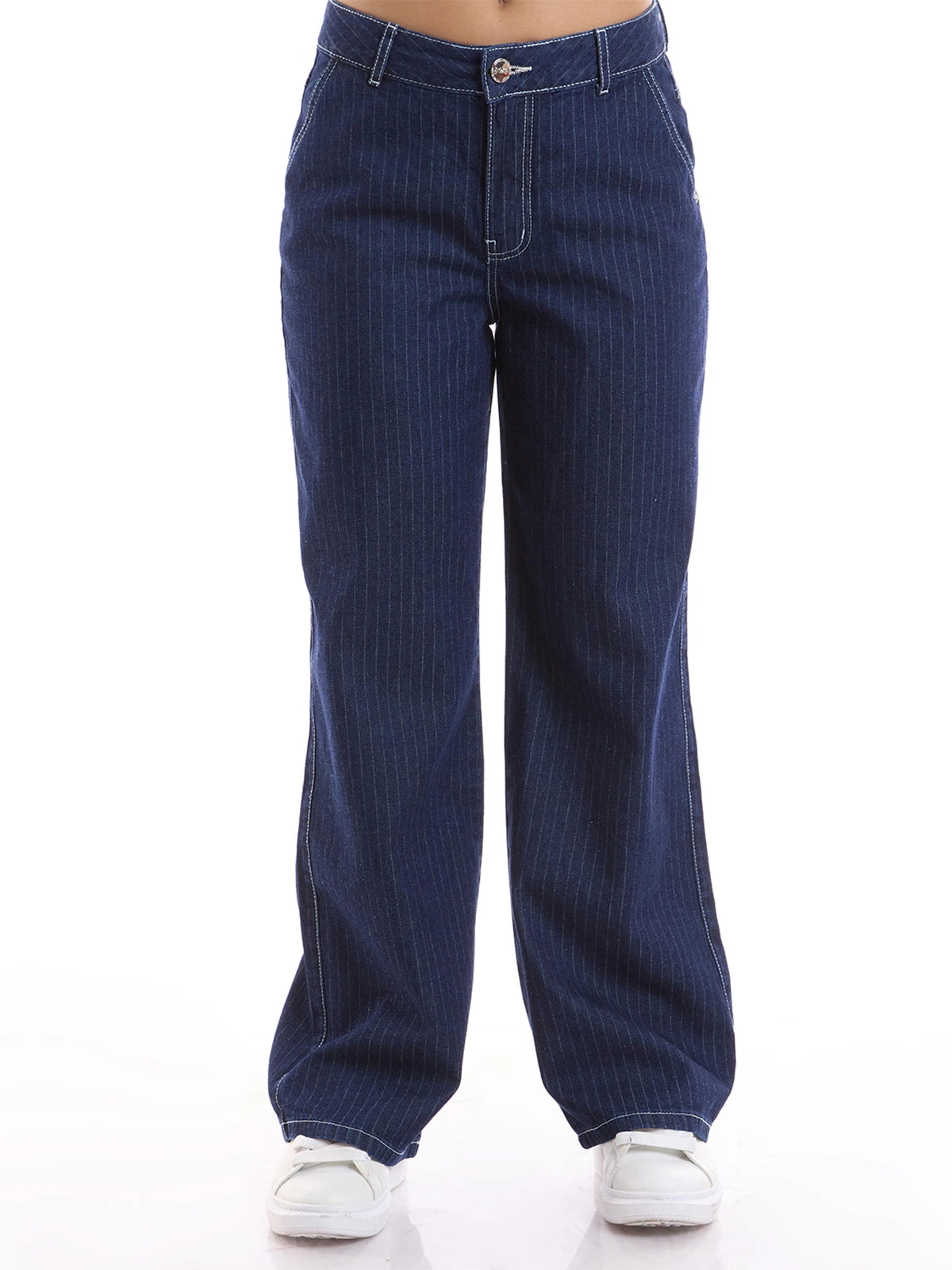 JEANS STRAIGHT MUJER METAL JEANS RAYAS ROMA - 2