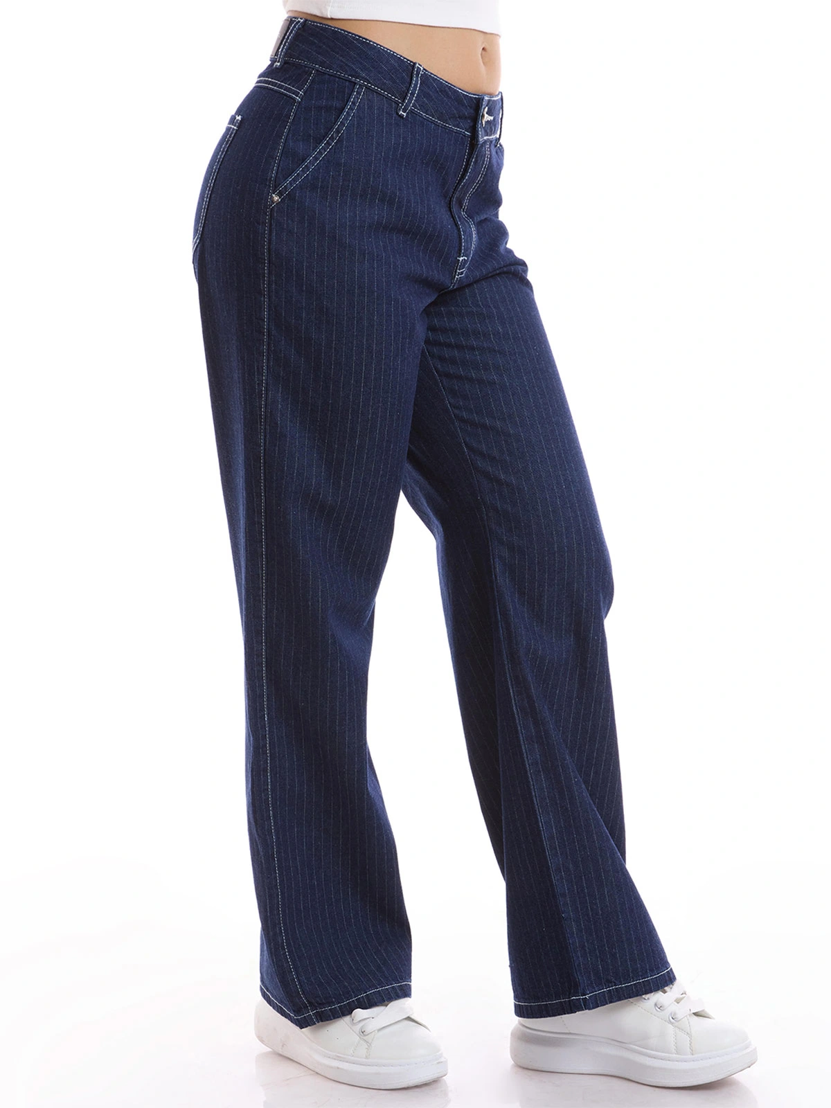 JEANS STRAIGHT MUJER METAL JEANS RAYAS ROMA - 3