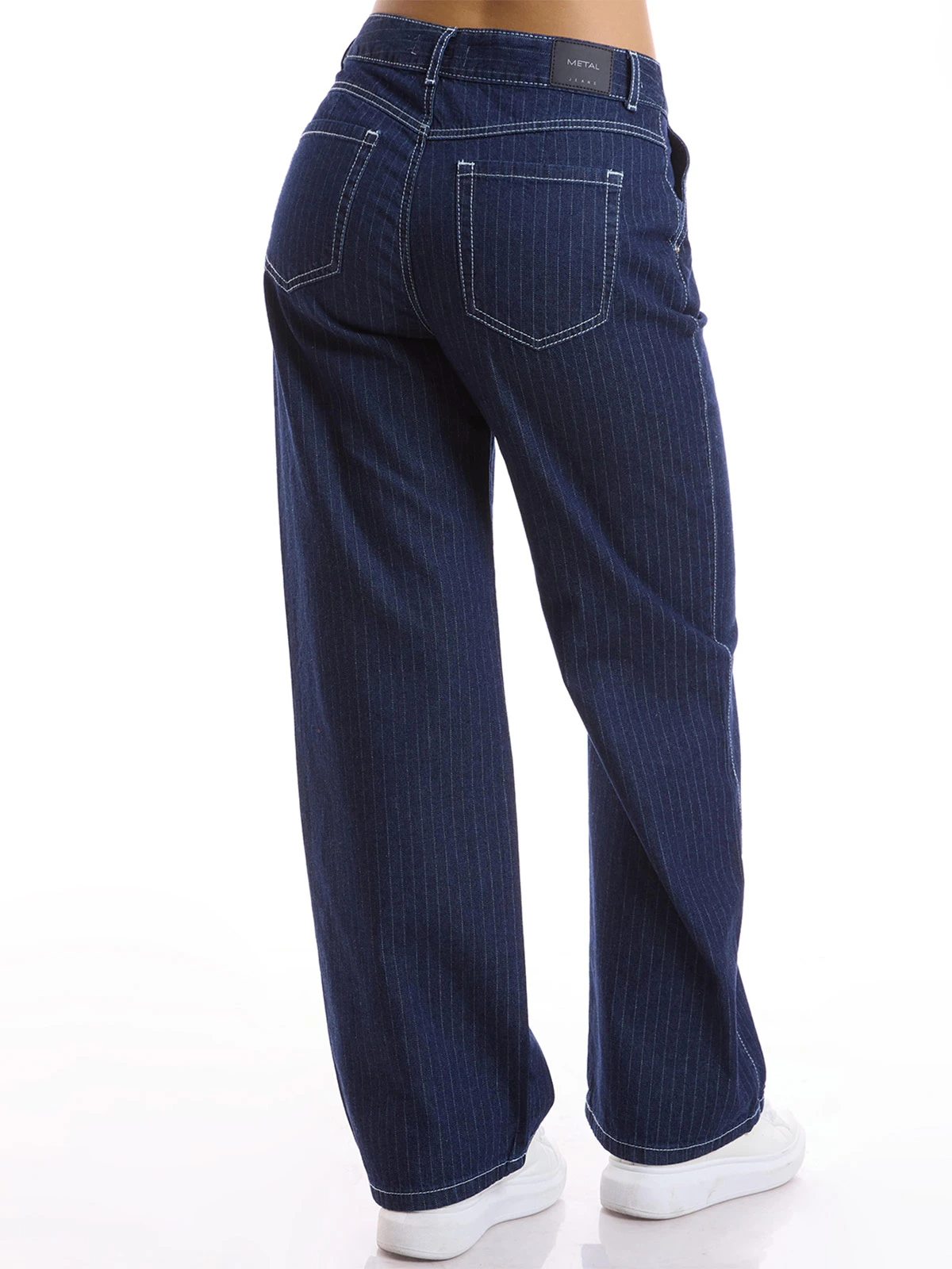 JEANS STRAIGHT MUJER METAL JEANS RAYAS ROMA - 4
