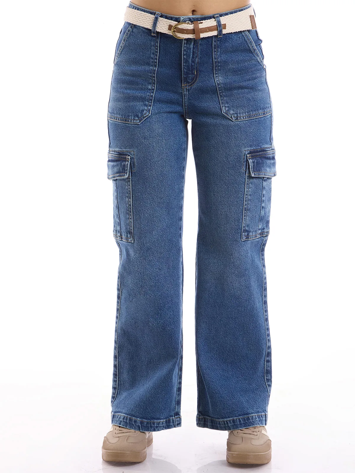 JEANS CARGO STRAIGHT MUJER METAL JEANS ASTRID - 2