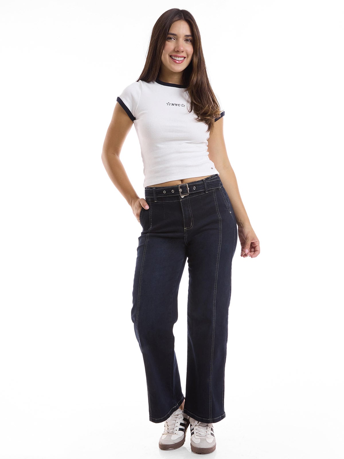 JEANS STRAIGHT MUJER METAL JEANS AZTECA - 1