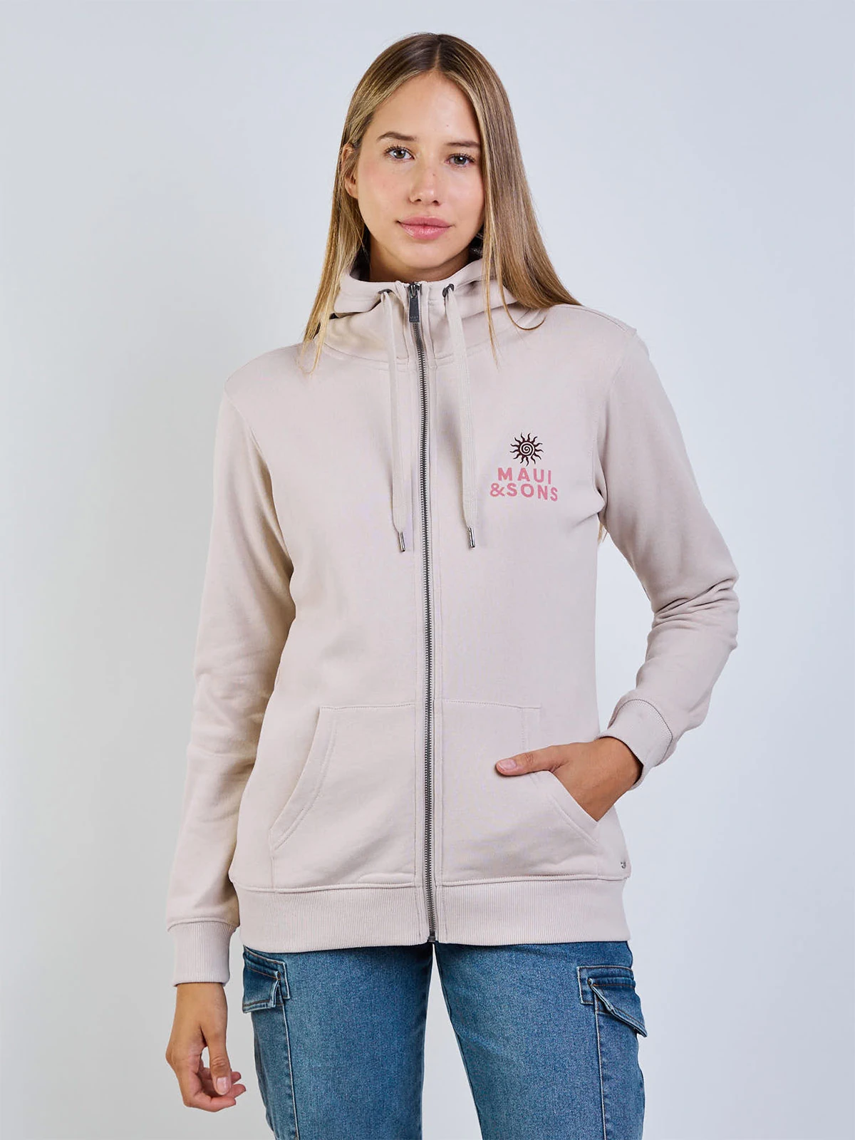 POLERA MUJER MAUI AND SONS FULL ZIPPER - 1
