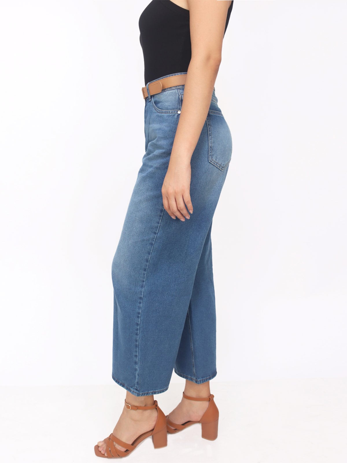 JEANS WIDE LEG MUJER KAYRA POBLET PERFECT FIT CROPPED - 3