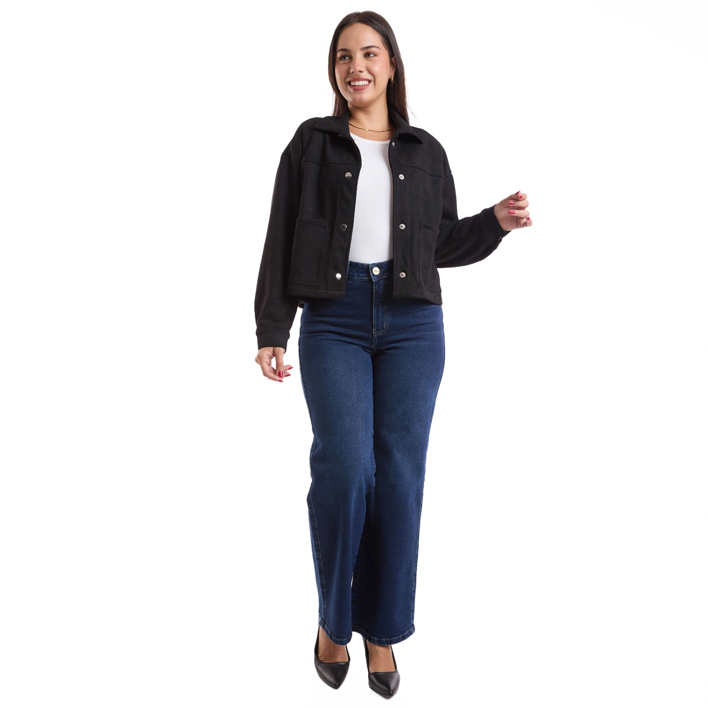 CASACA MUJER METAL JEANS SUEDE ALDANA - 1