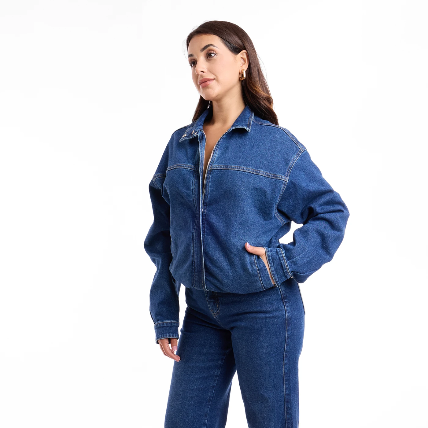 CASACA MUJER METAL JEANS DENIM BOMBER AITANA - 1
