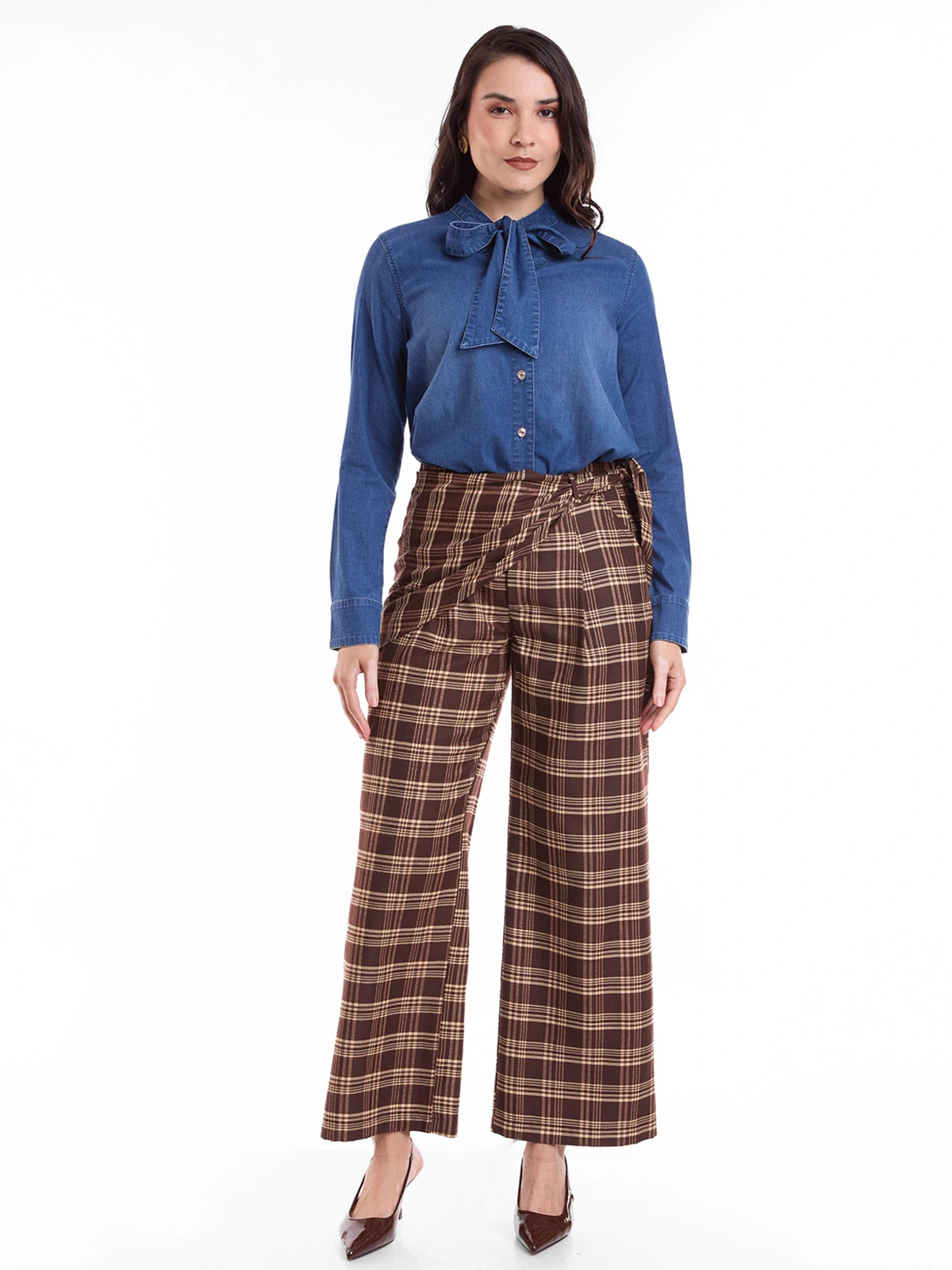 PANTALÓN MUJER METAL JEANS CUADROS PAULA - 1