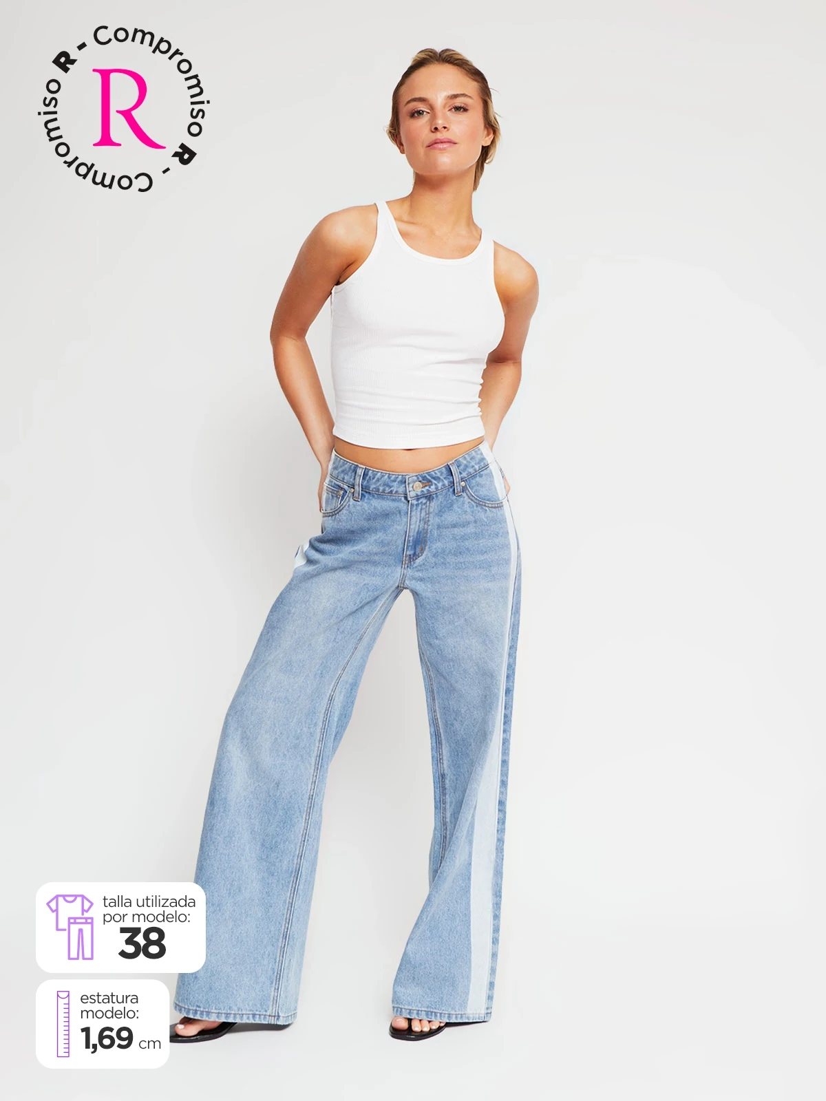 JEANS ALGODÓN WIDE LOW MUJER INDEX - 1