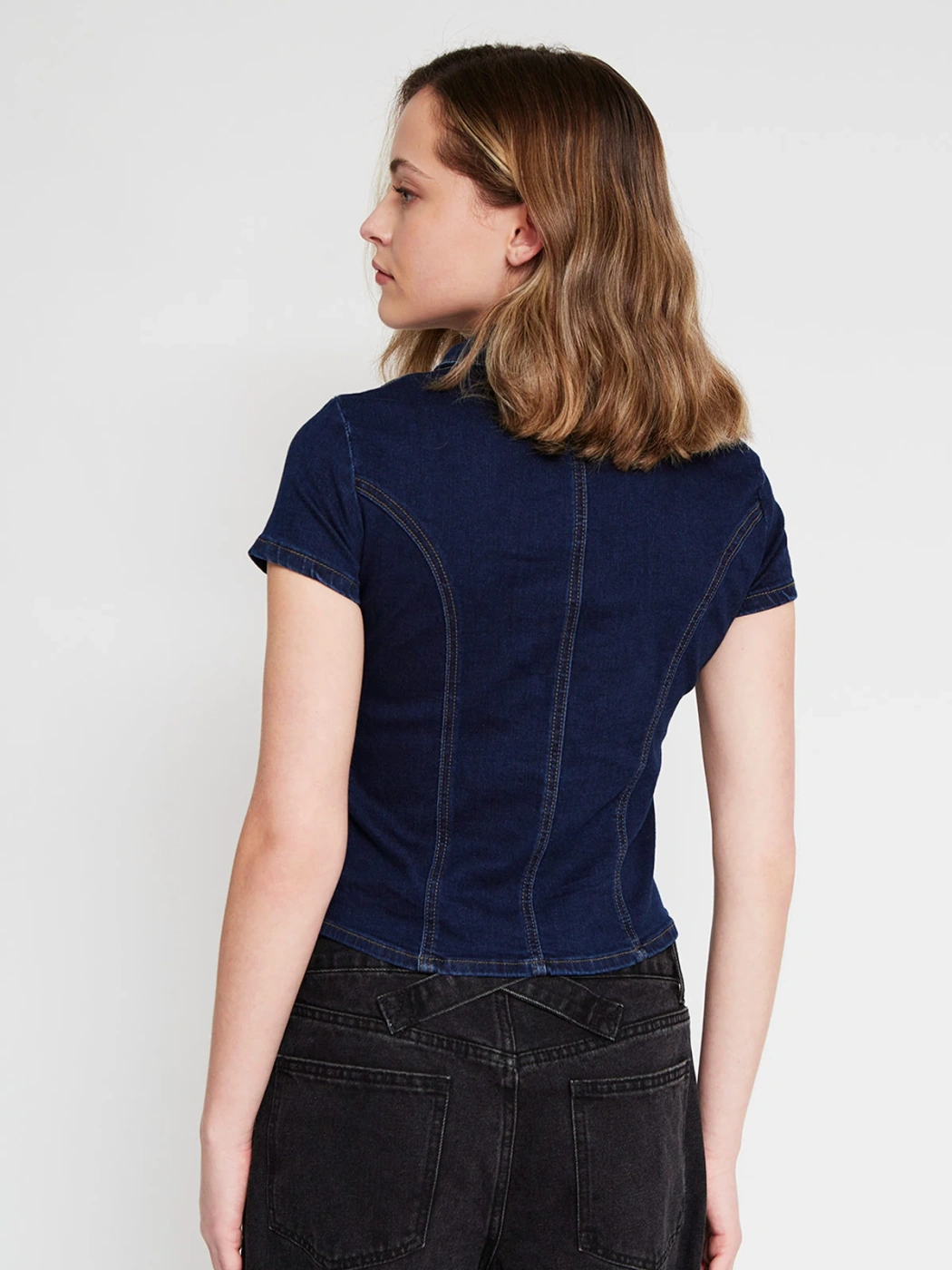 BLUSA MANGA CORTA ALGODÓN MUJER INDEX CRUZADA - 3