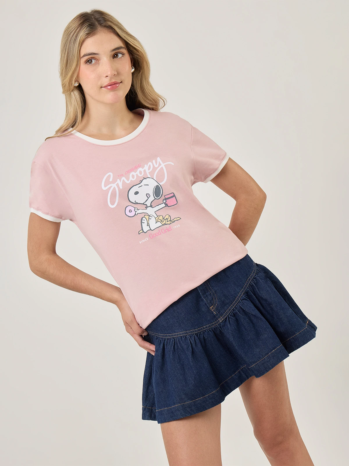 POLO MANGA CORTA ALGODÓN MUJER INDEX SNOOPY - 1