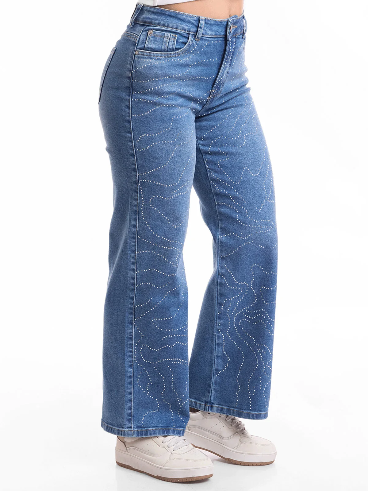 JEANS STRAIGHT MUJER METAL JEANS BRILLOS MILUSKA - 4