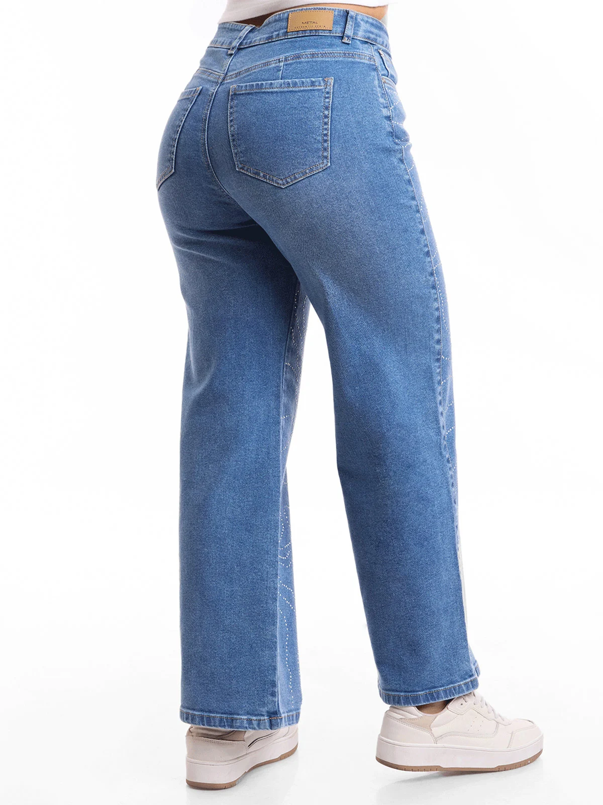 JEANS STRAIGHT MUJER METAL JEANS BRILLOS MILUSKA - 5