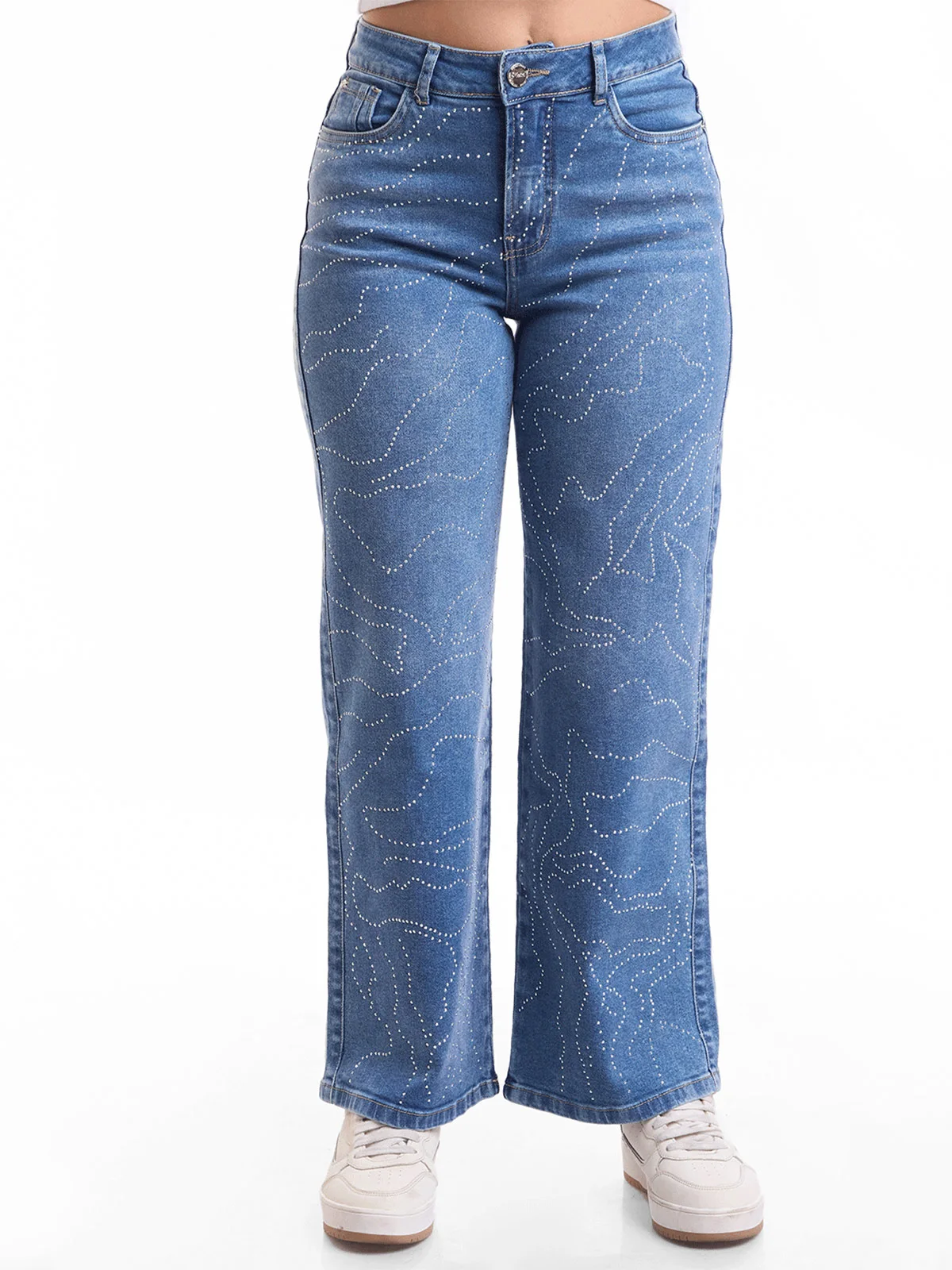 JEANS STRAIGHT MUJER METAL JEANS BRILLOS MILUSKA - 2