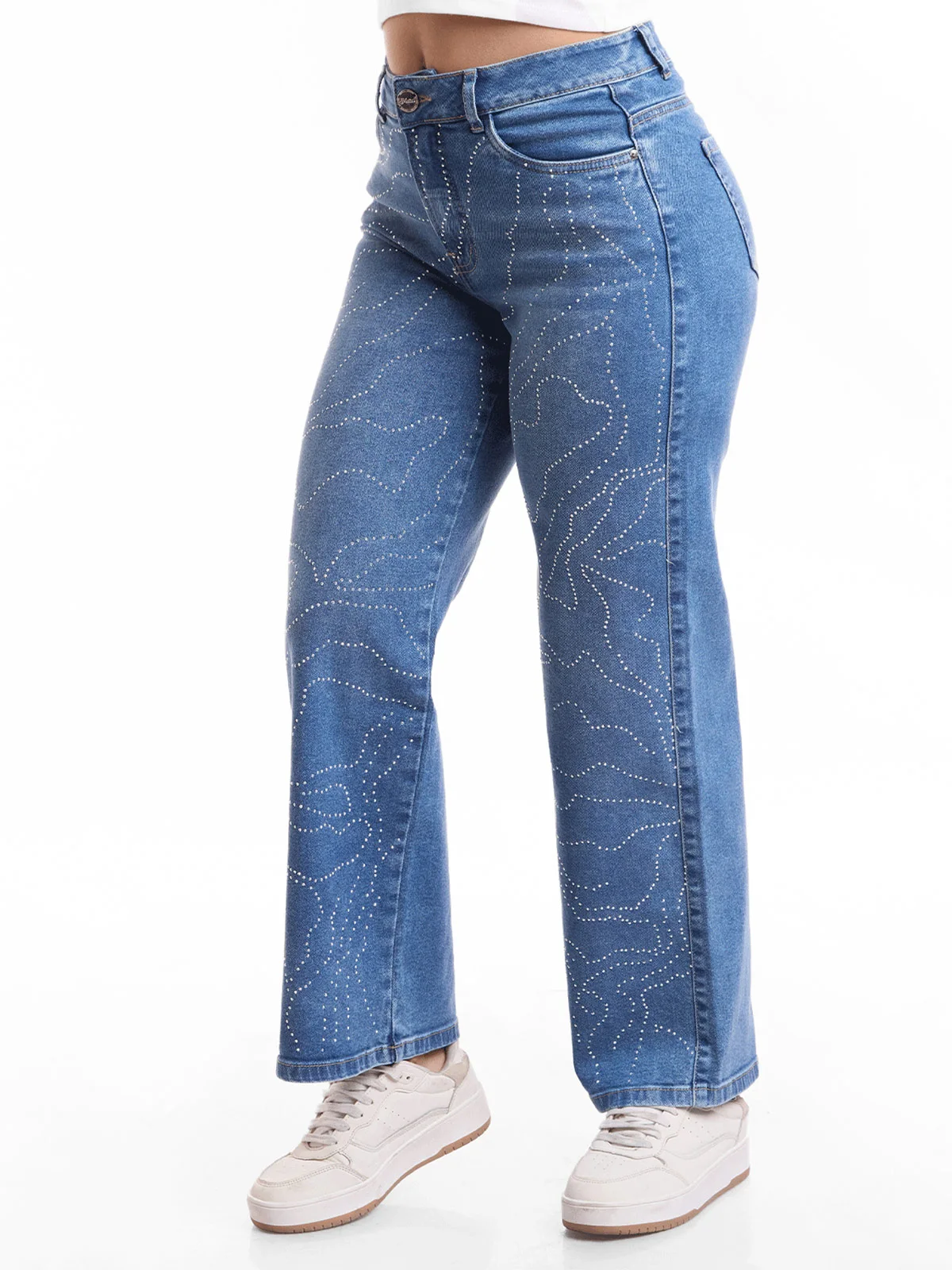 JEANS STRAIGHT MUJER METAL JEANS BRILLOS MILUSKA - 3