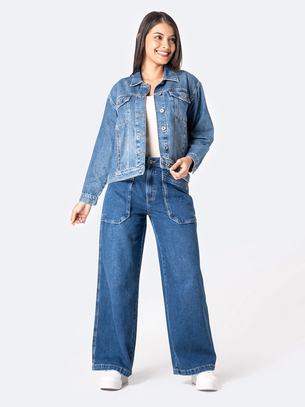 CASACA DENIM MUJER PIONIER RING ELODYH - 1