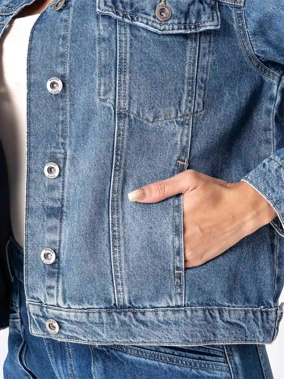CASACA DENIM MUJER PIONIER RING ELODYH - 4