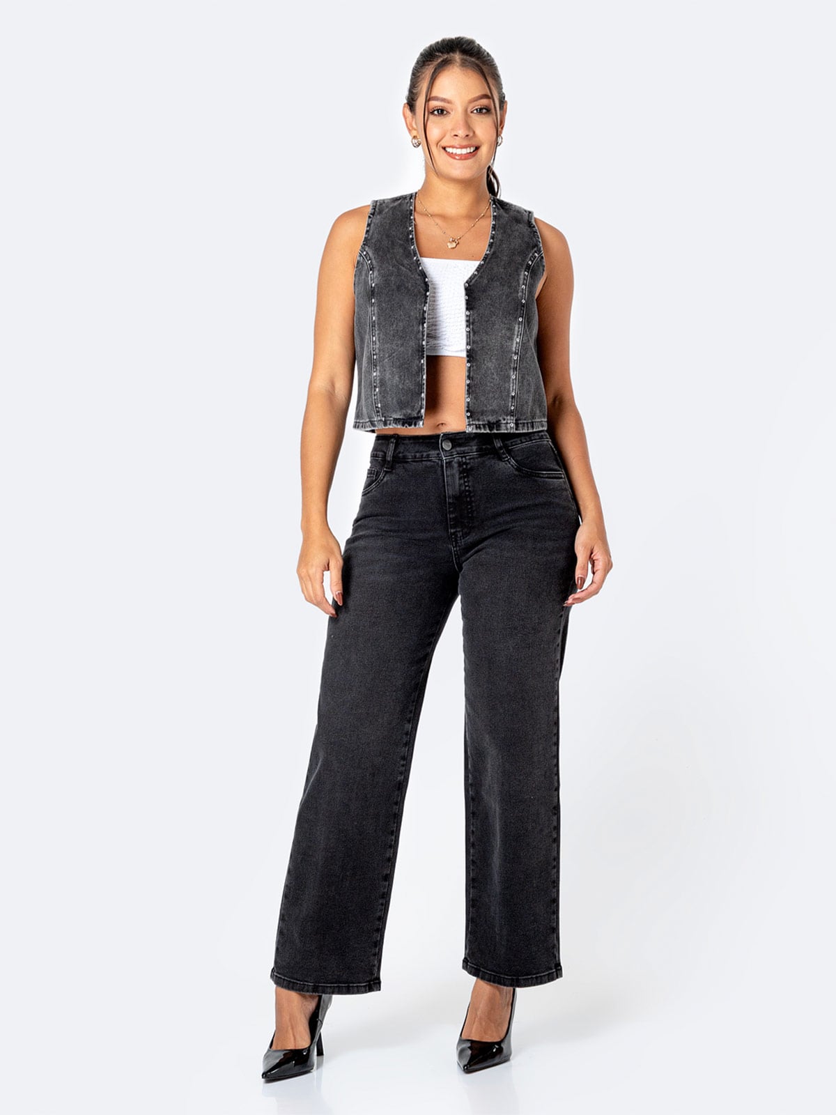 CHALECO DENIM MUJER PIONIER RING MILEYH - 1