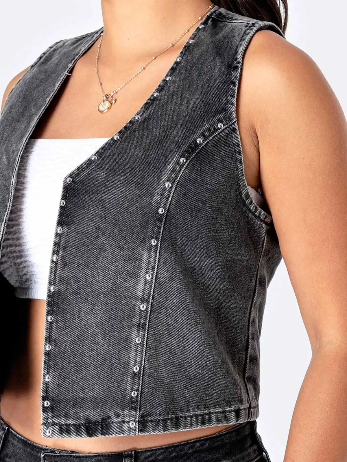 CHALECO DENIM MUJER PIONIER RING MILEYH - 4