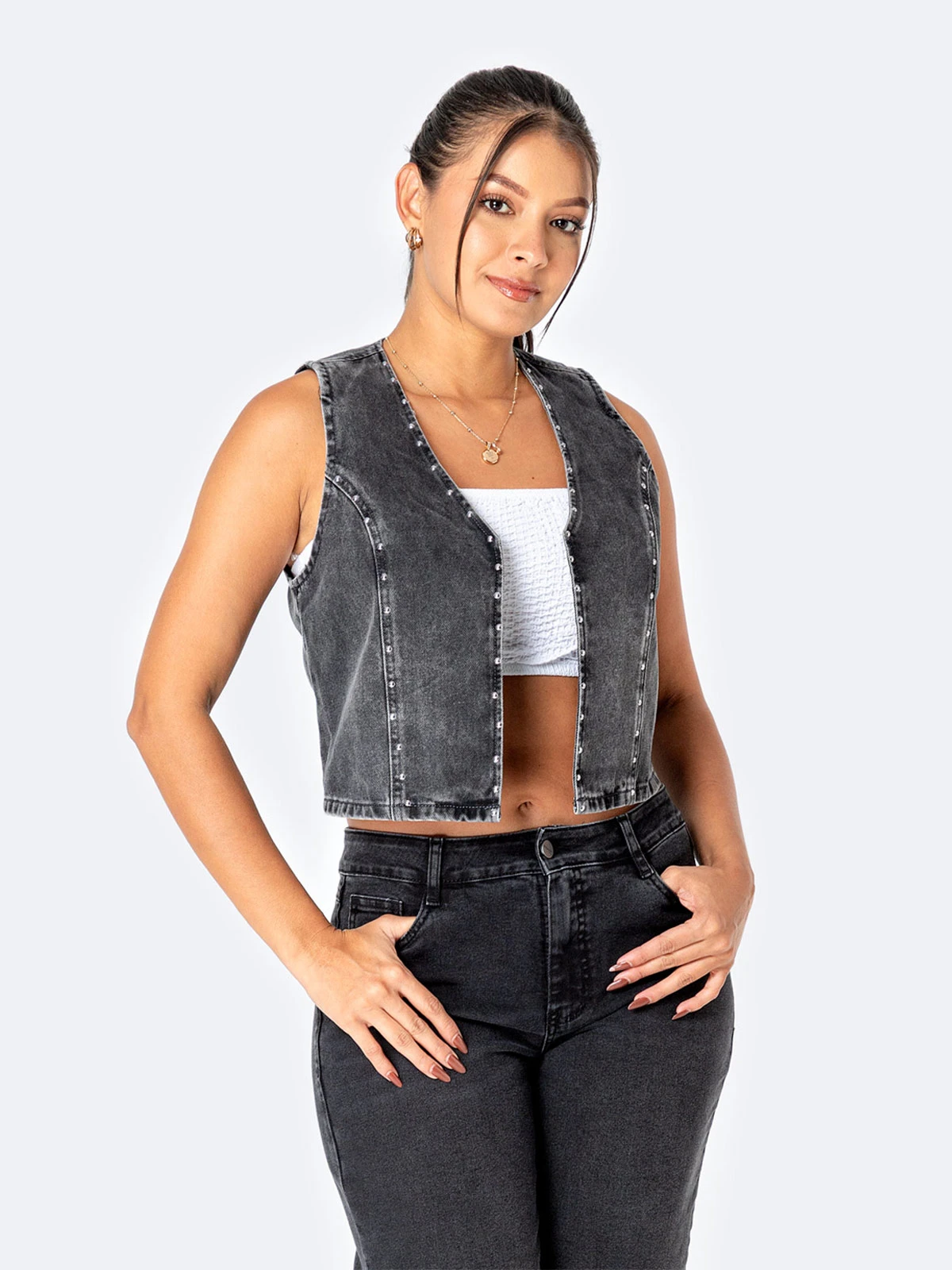 CHALECO DENIM MUJER PIONIER RING MILEYH - 2