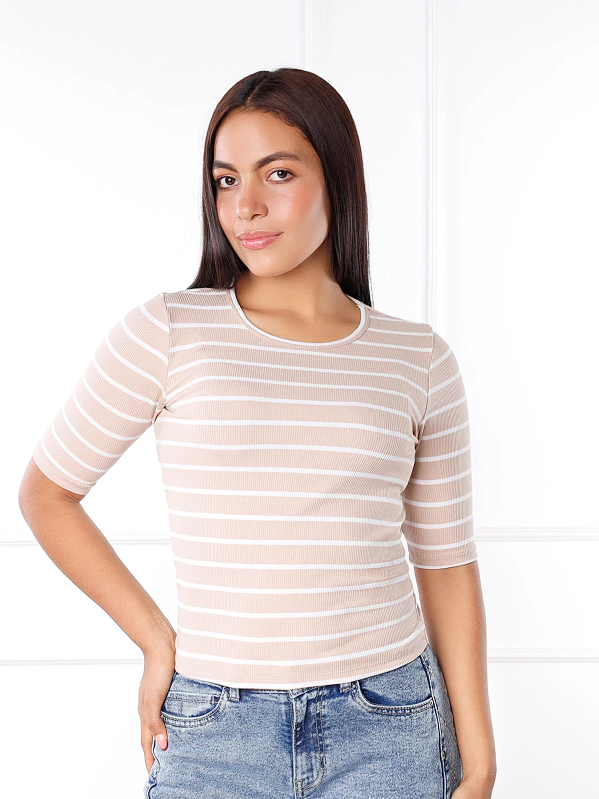 POLO MANGA 3/4 MUJER KANSAS RAYAS - 1