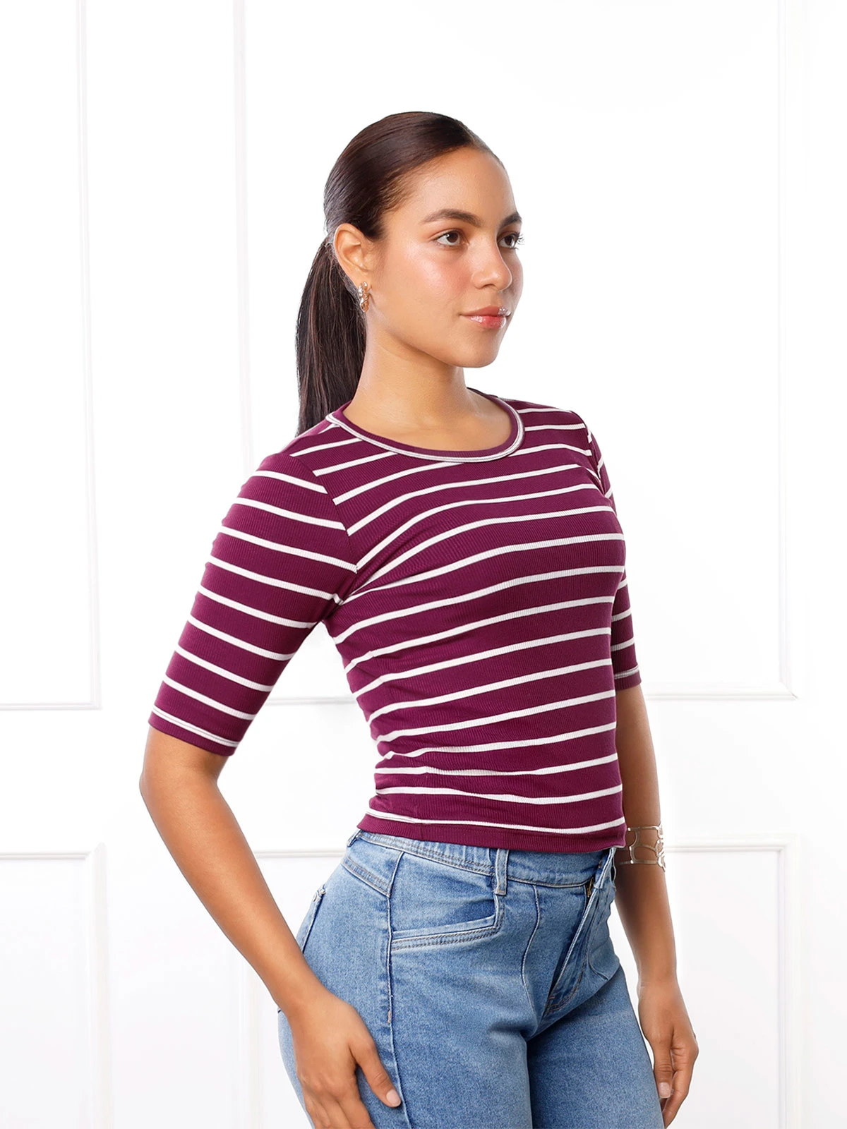 POLO MANGA 3/4 MUJER KANSAS RAYAS - 2