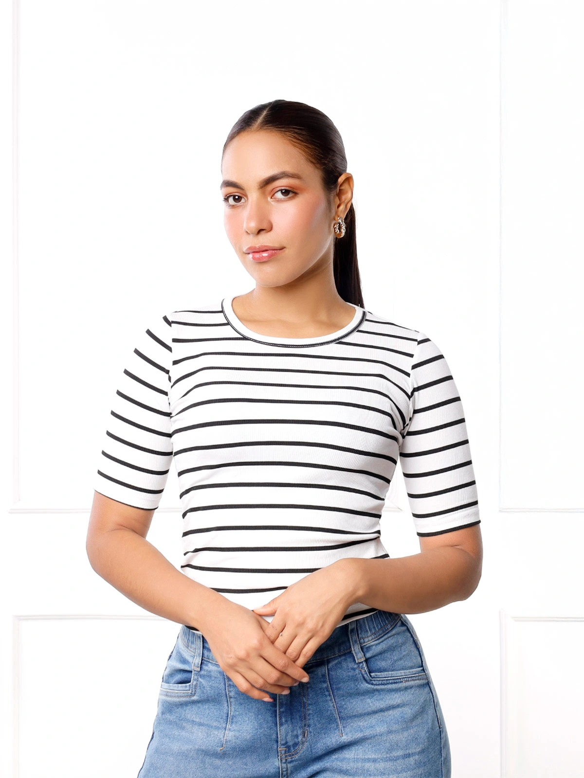 POLO MANGA 3/4 MUJER KANSAS RAYAS - 1
