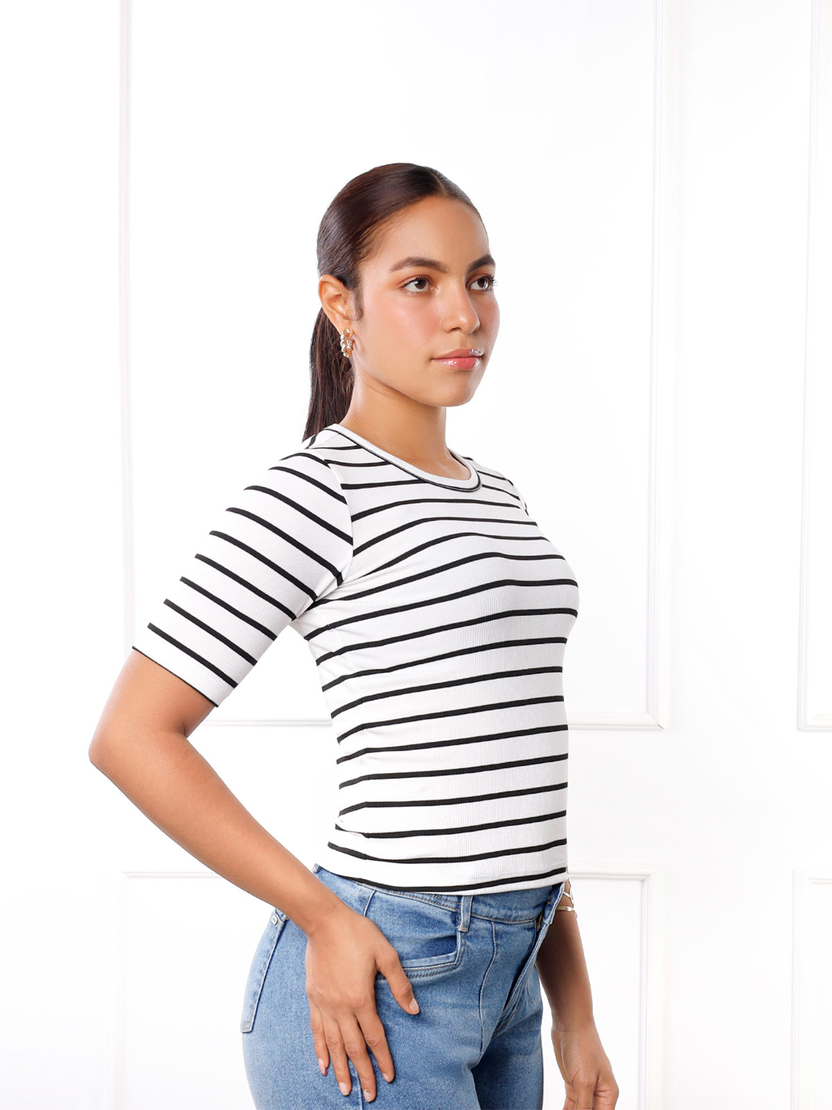 POLO MANGA 3/4 MUJER KANSAS RAYAS - 2