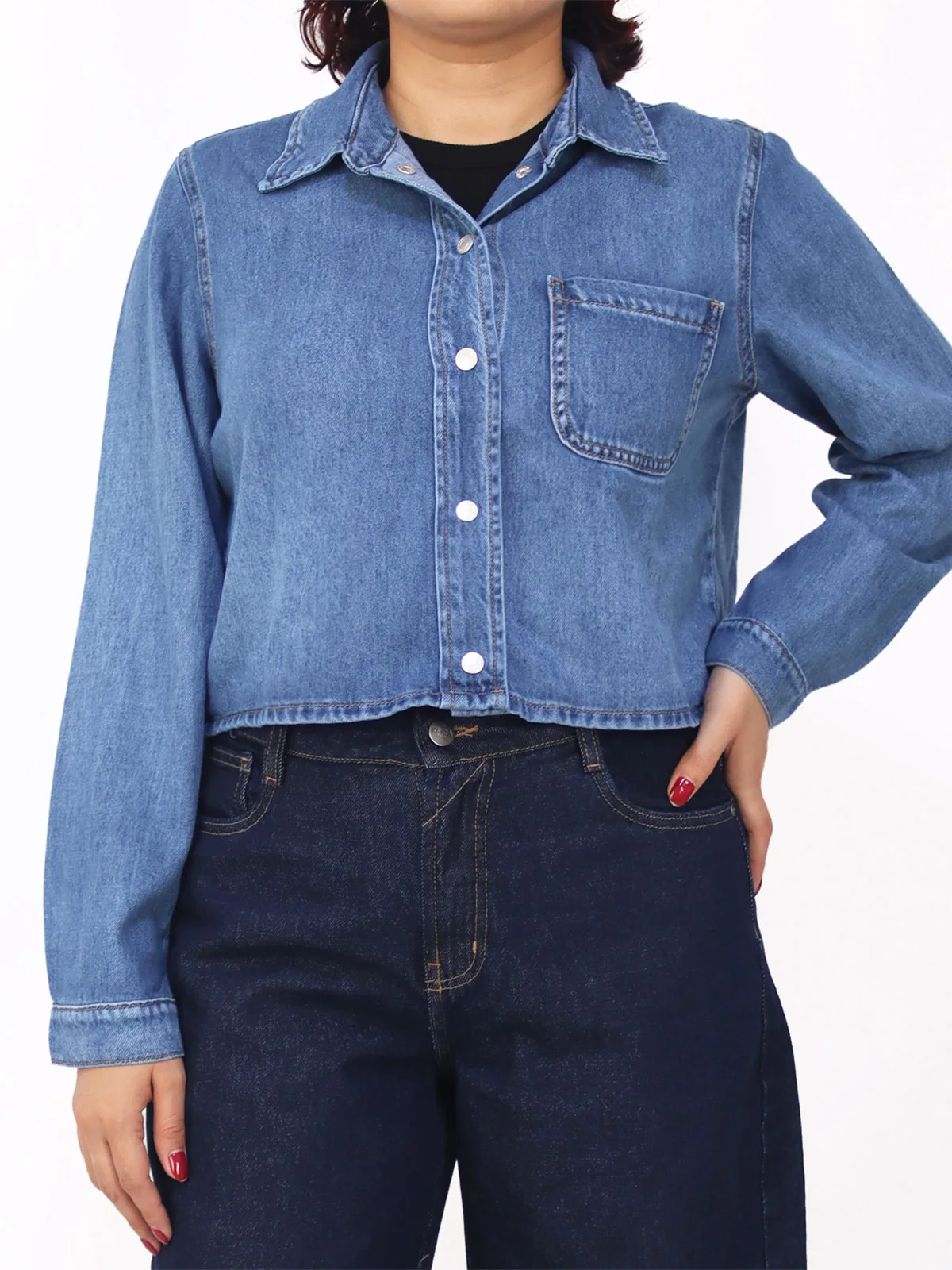 CAMISA MANGA LARGA MUJER KAYRA POBLET PERFECT FIT CROP - 1