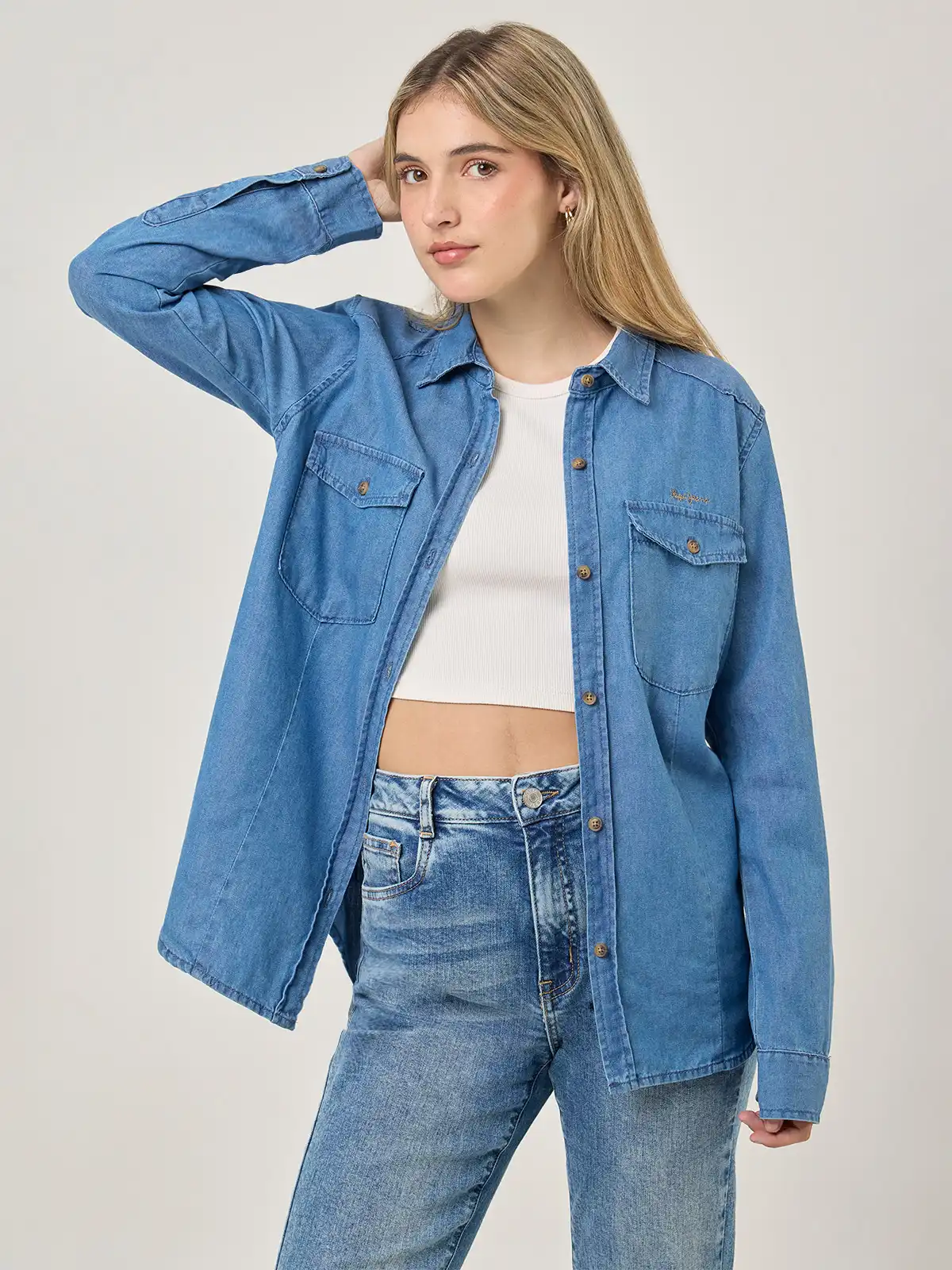 BLUSA MANGA LARGA ALGODÓN MUJER PEPE JEANS JAGGER - 1