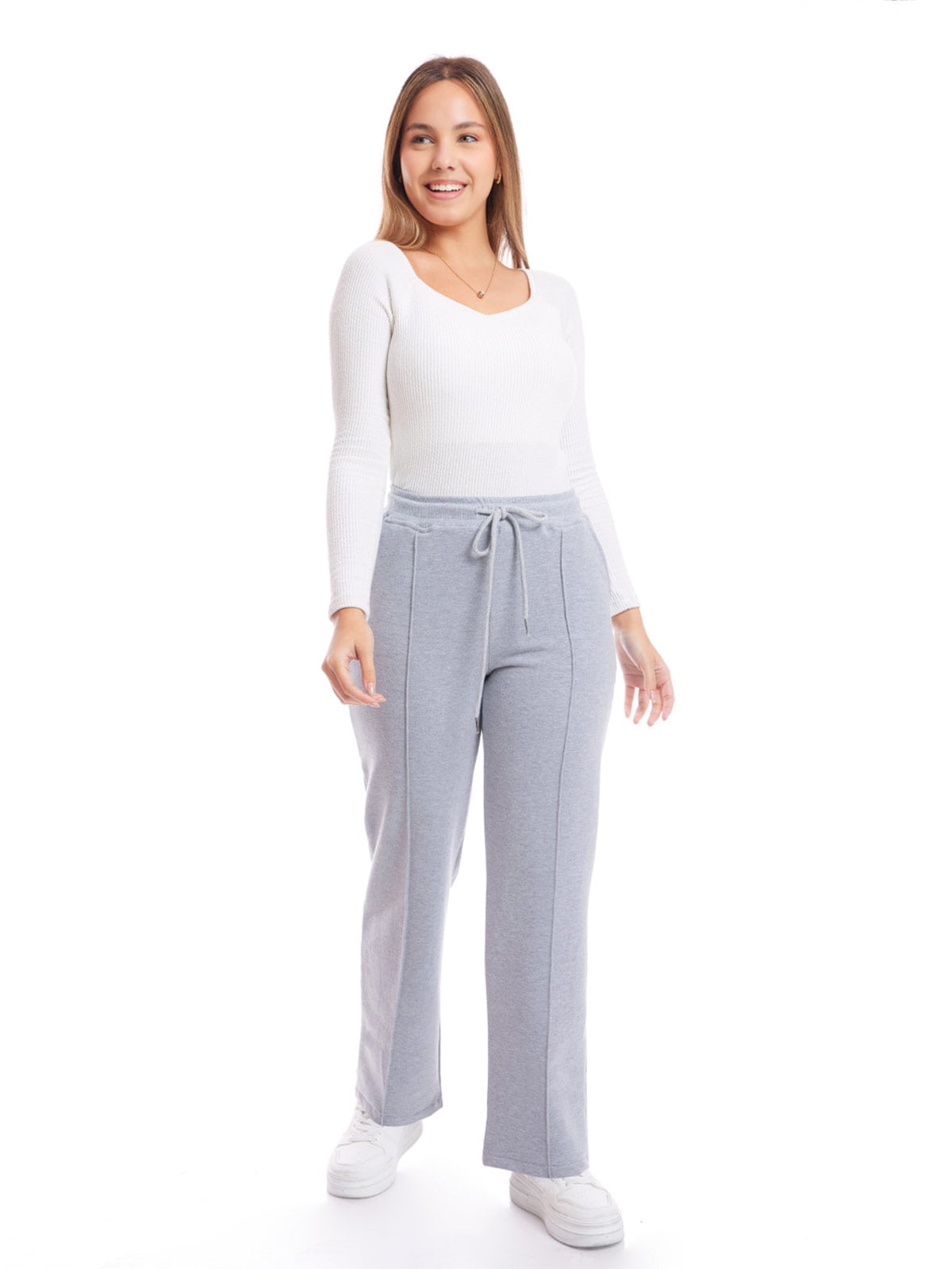 PANTALÓN DE BUZO WIDE LEG MUJER METAL JEANS KENIA - 1