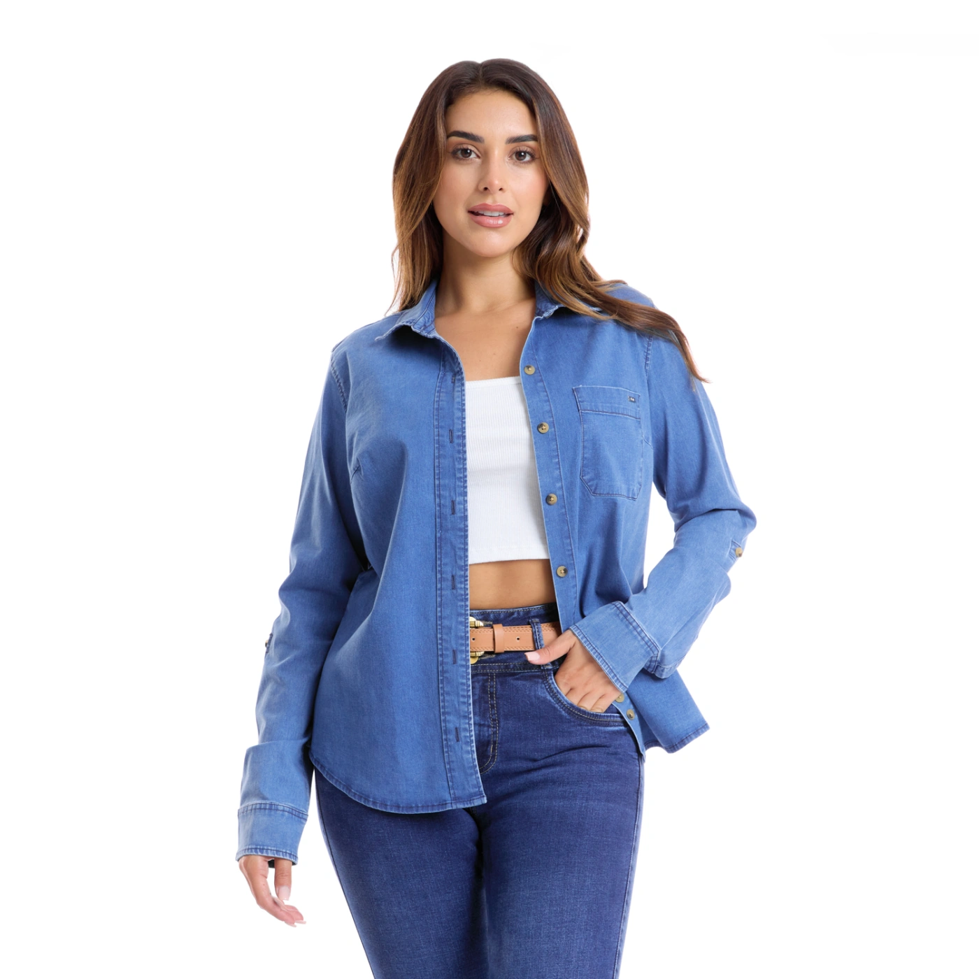 BLUSA MANGA LARGA MUJER METAL JEANS DENIM PAMELA - 1