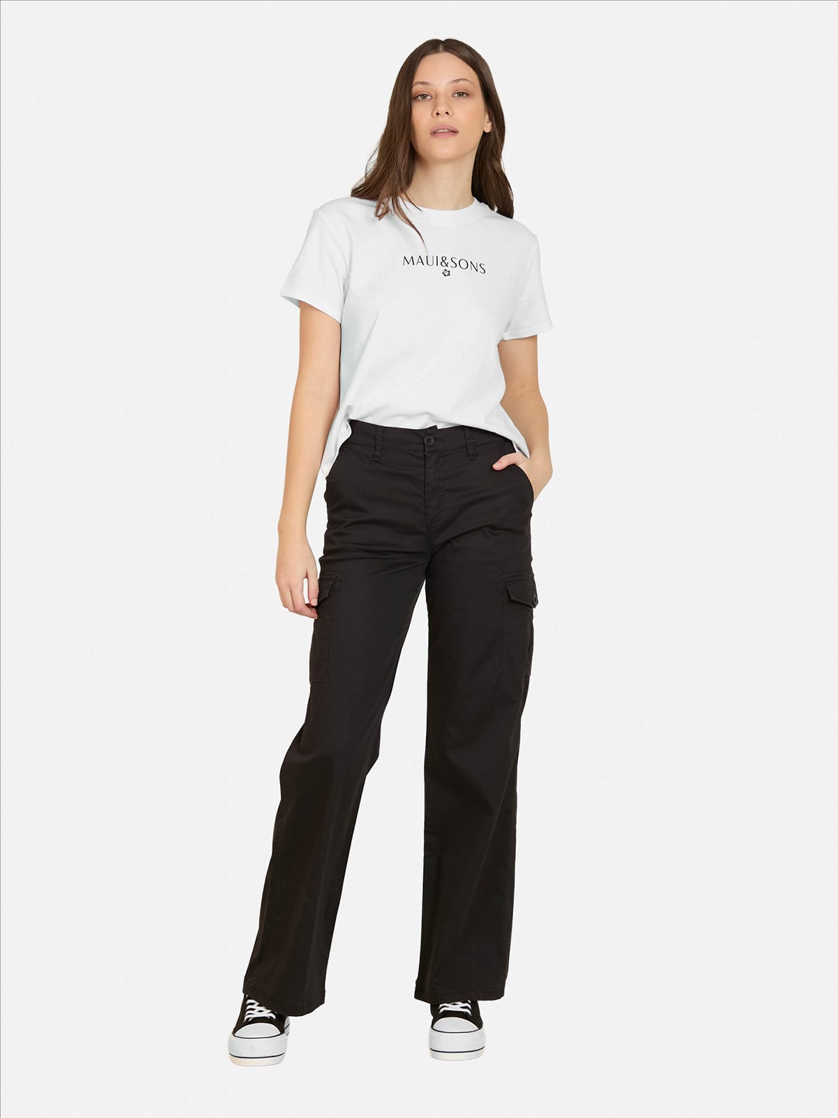 POLO MANGA CORTA MUJER MAUI AND SONS LISO - 1