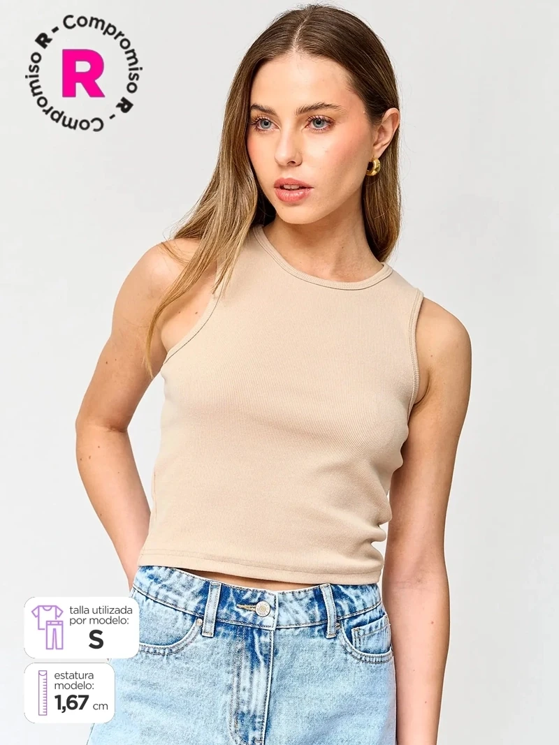 POLO SIN MANGAS ALGODÓN MUJER INDEX BÁSICA - 1