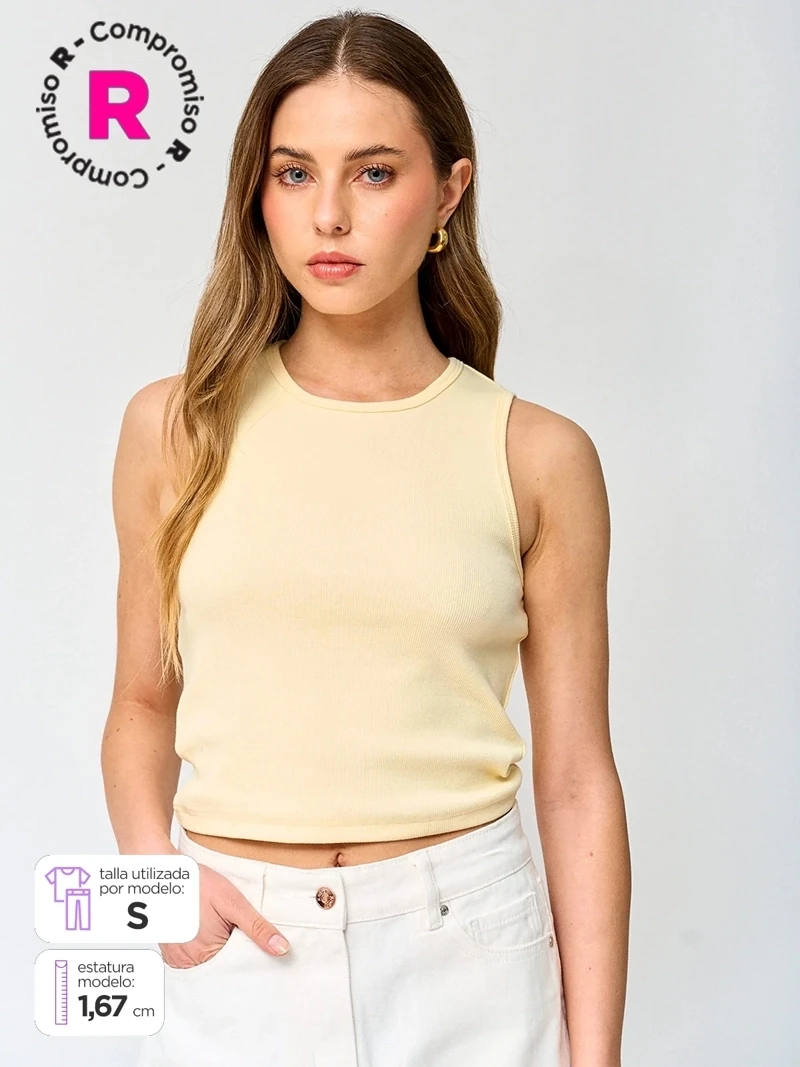 POLO SIN MANGAS ALGODÓN MUJER INDEX BÁSICA - 1