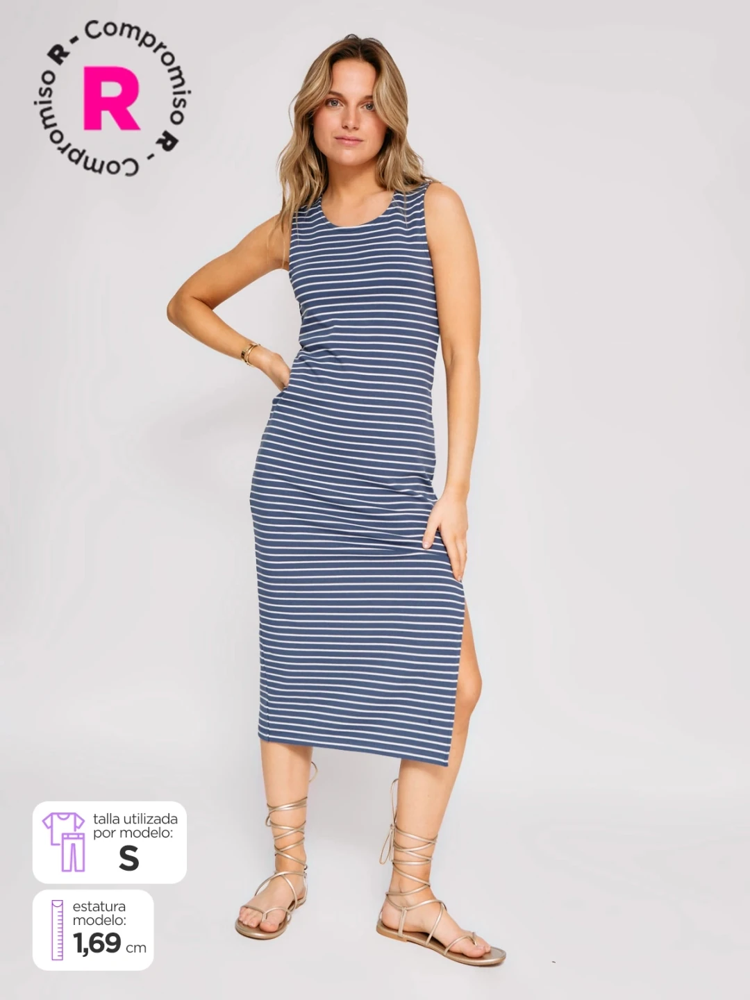 VESTIDO LARGO ALGODÓN MUJER INDEX - 1