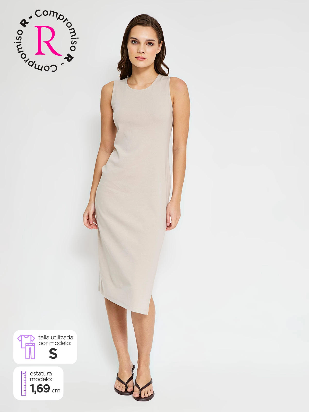 VESTIDO LARGO ALGODÓN MUJER INDEX - 1