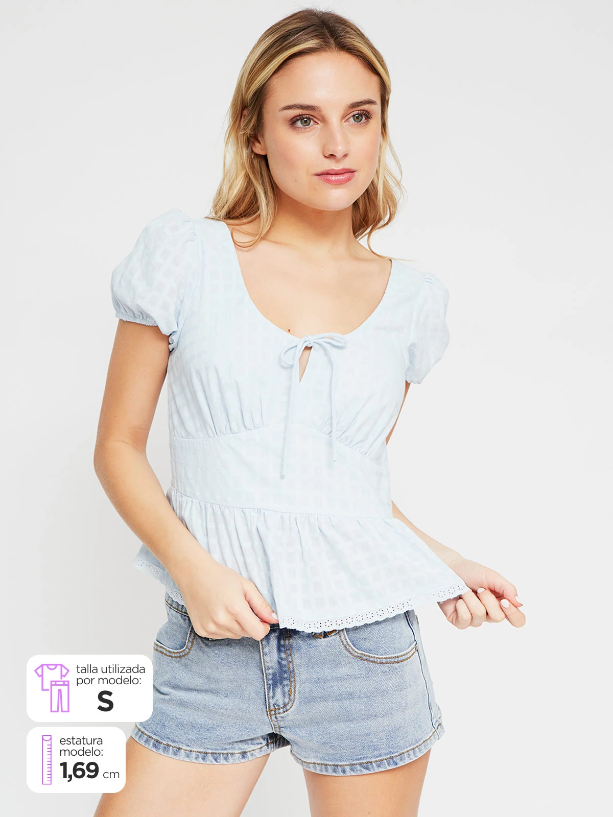 BLUSA MANGA CORTA ALGODÓN MUJER INDEX - 1