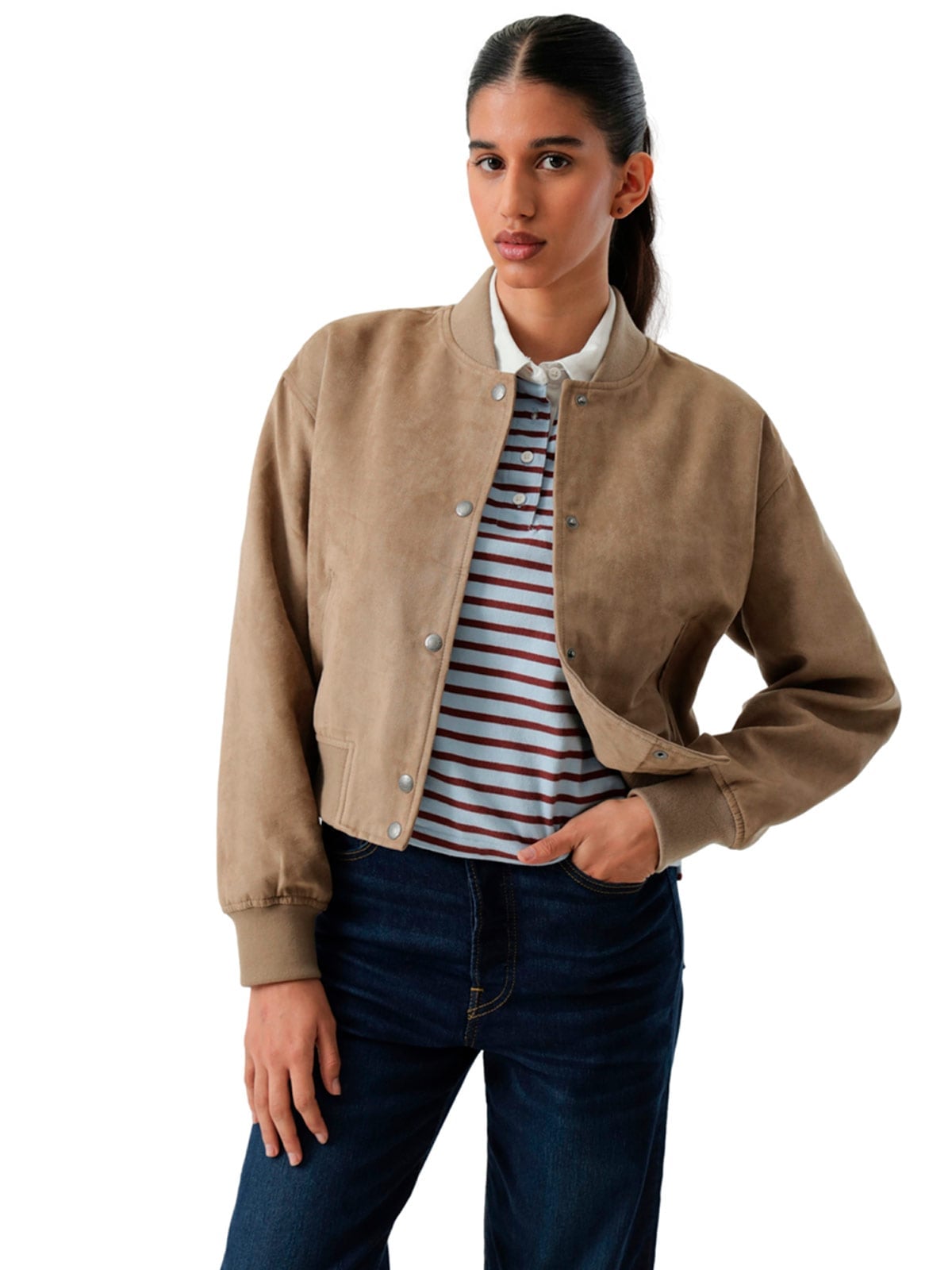 CASACA MUJER LEVI'S CROPPED VARSITY BOMBER - 1