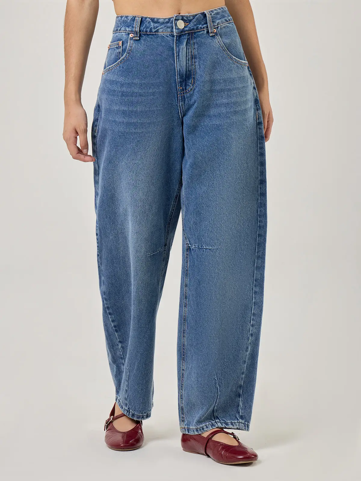 JEANS ALGODÓN BAGGY BARREL MUJER AERO - 1